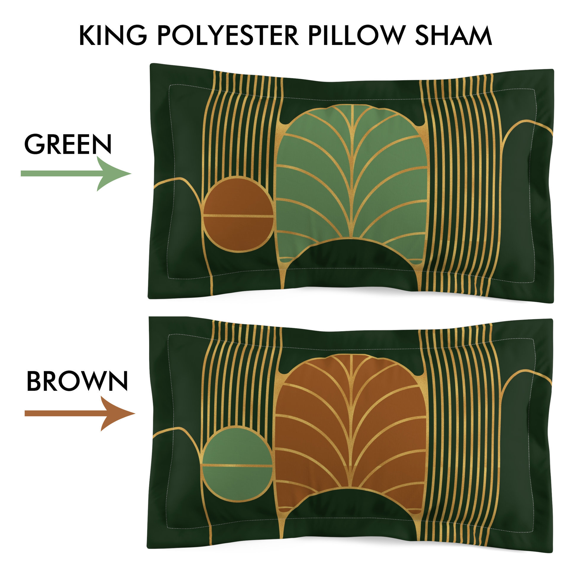 Forest Green Art Deco Bedding, Poly or Cotton Comforter or Duvet Cover, Pillow Shams