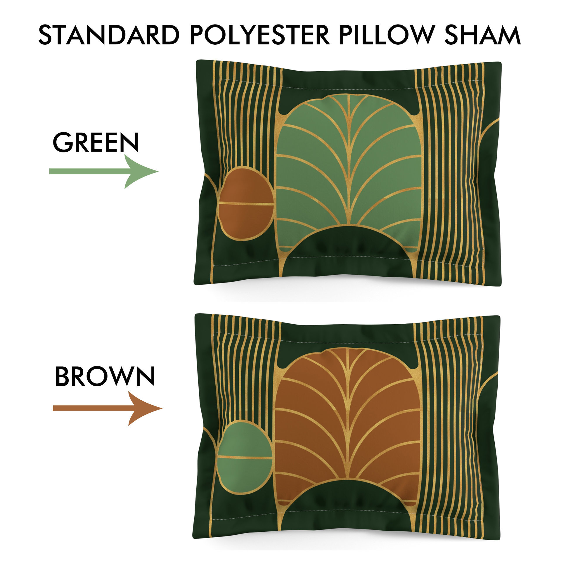 Forest Green Art Deco Bedding, Poly or Cotton Comforter or Duvet Cover, Pillow Shams