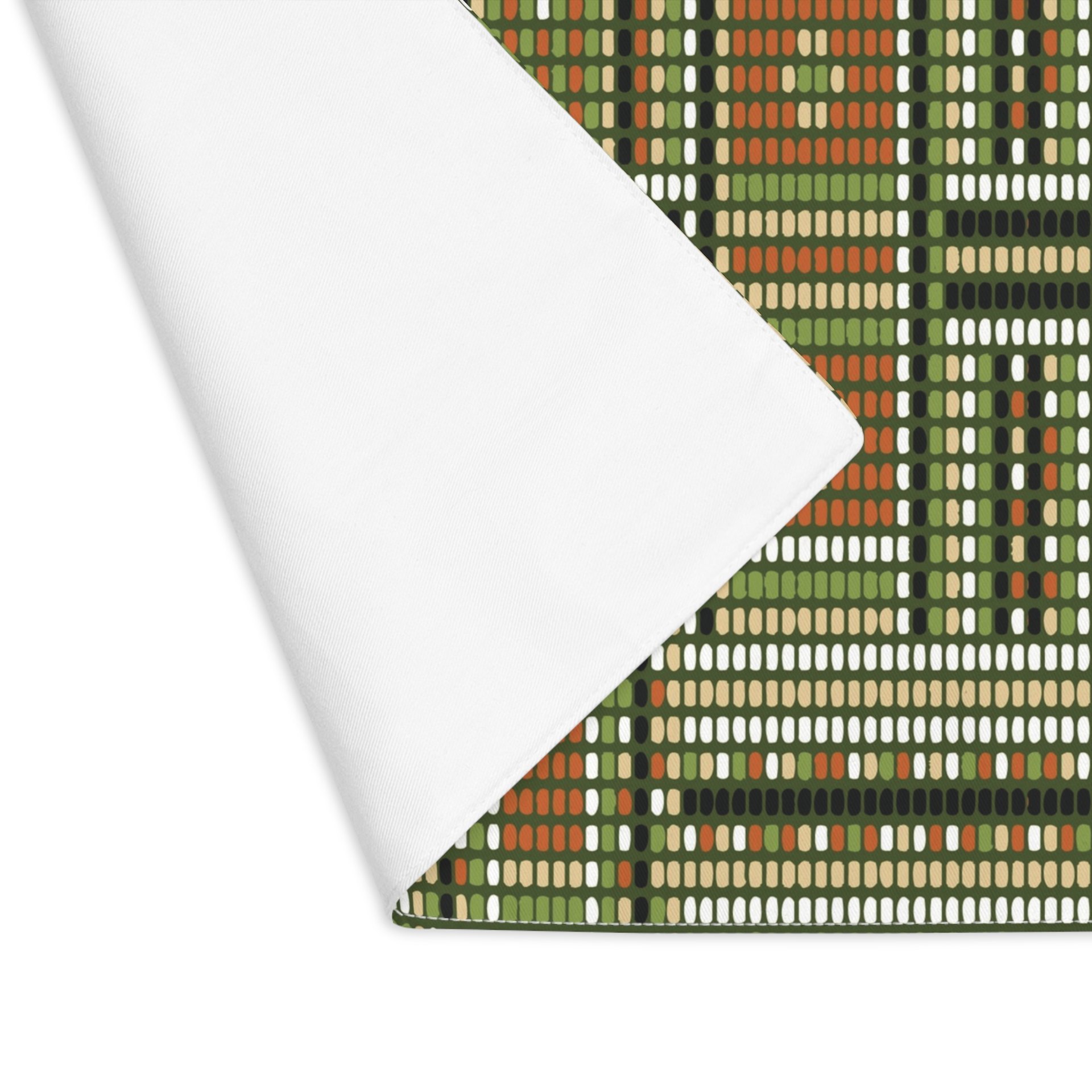 Beadwork Cotton Placemat, Ethnic Tribal Weave Design showing the back side
