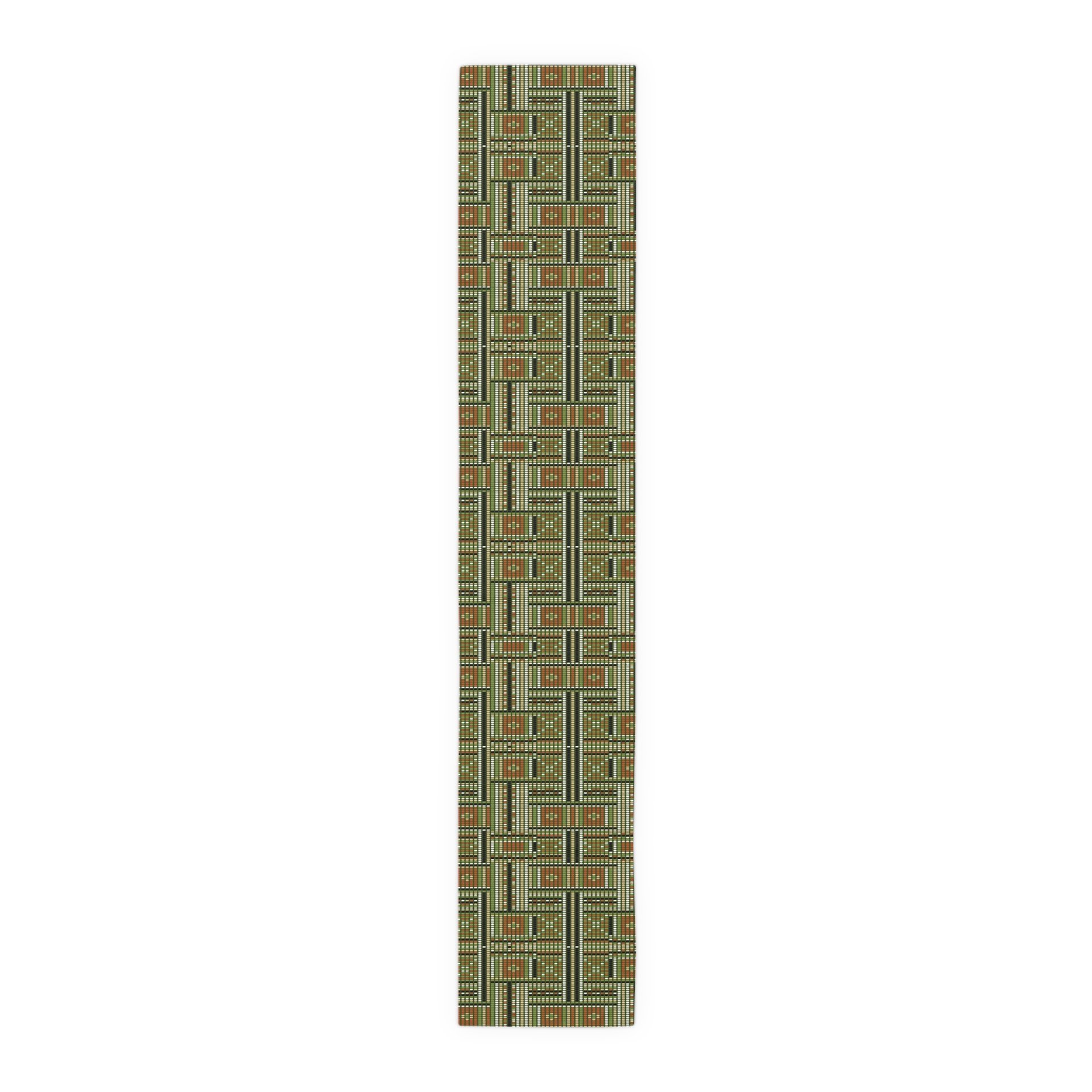 Large Tribal Beadwork Table Runner, Ethnic Weave Design