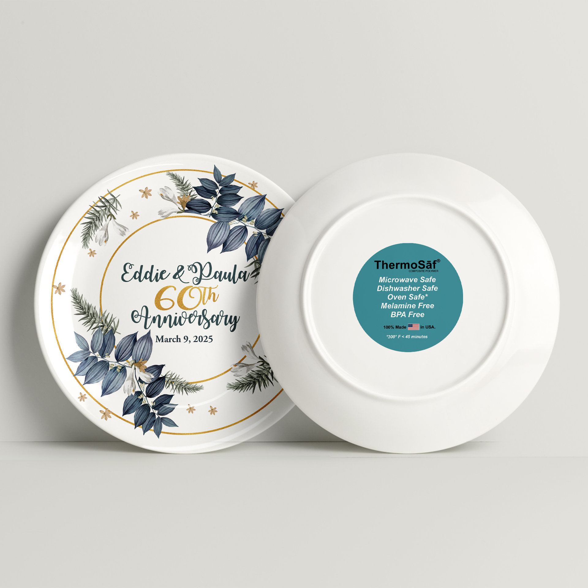 Personalized Gift Plate, front and back.