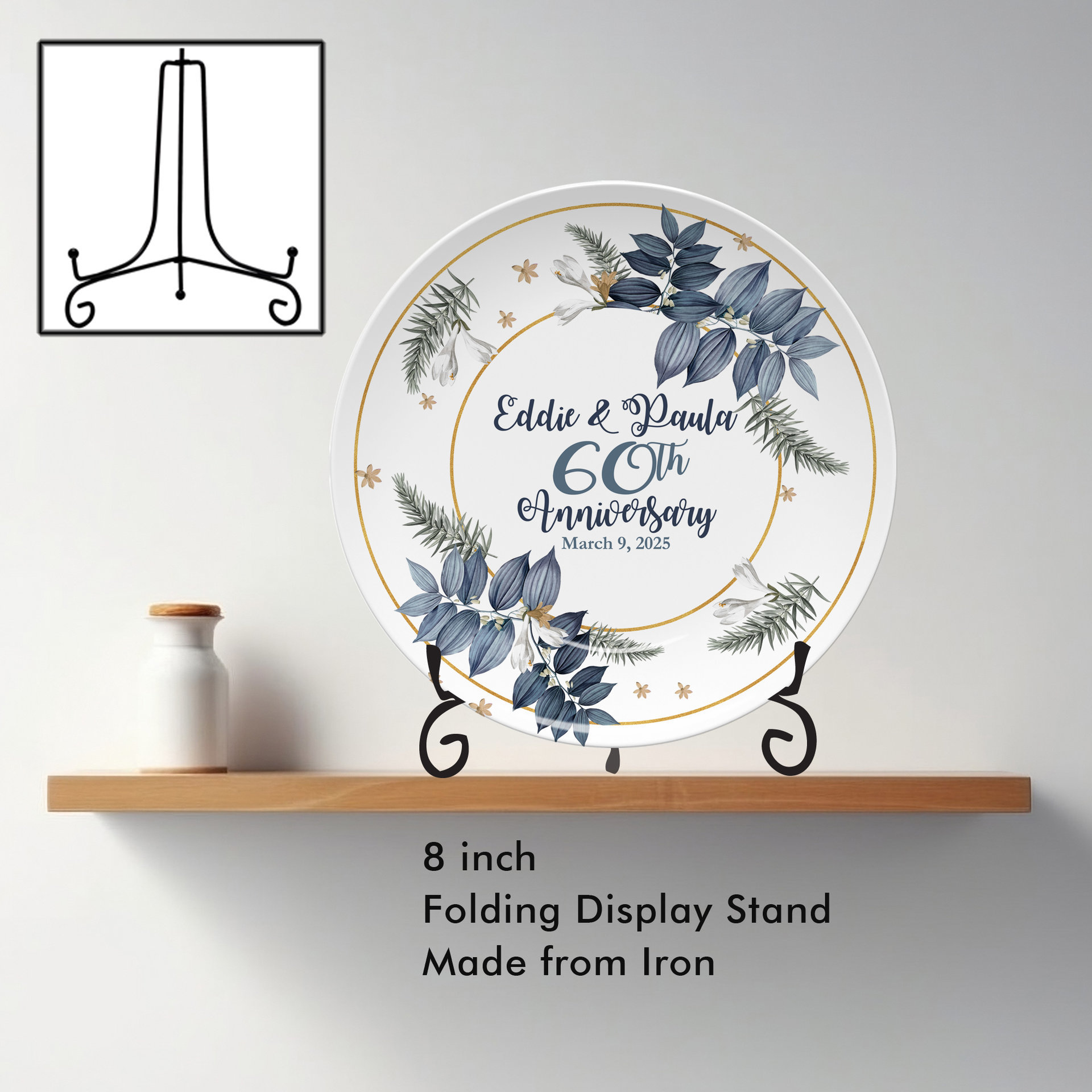 Personalized Gift Plate with Display Stand 