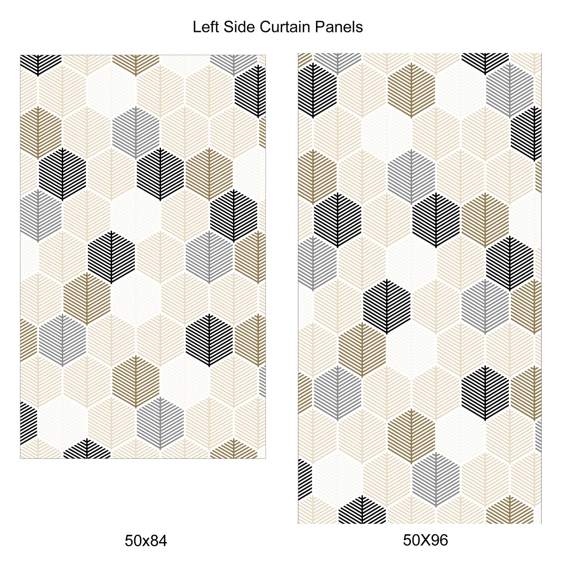 Honeycomb Pattern Rod Pocket Panel sizes