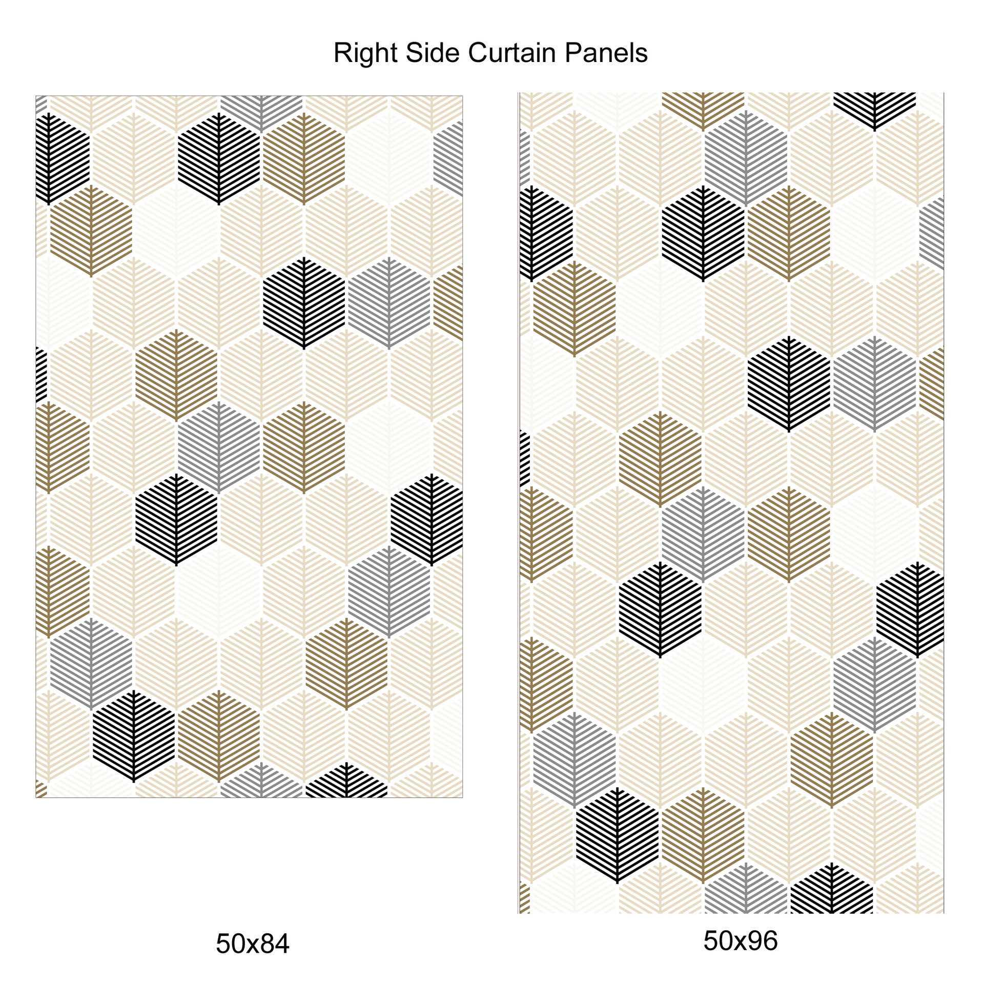 Honeycomb Pattern Rod Pocket Panels sizes