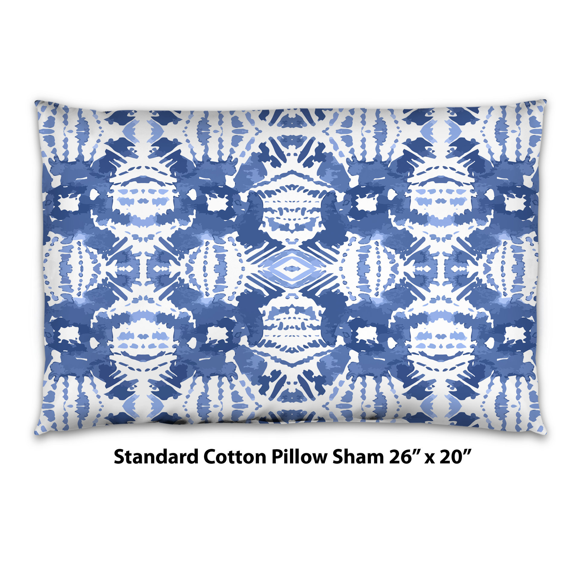 Blue Ikat Pattern Bedding, Cotton or Poly