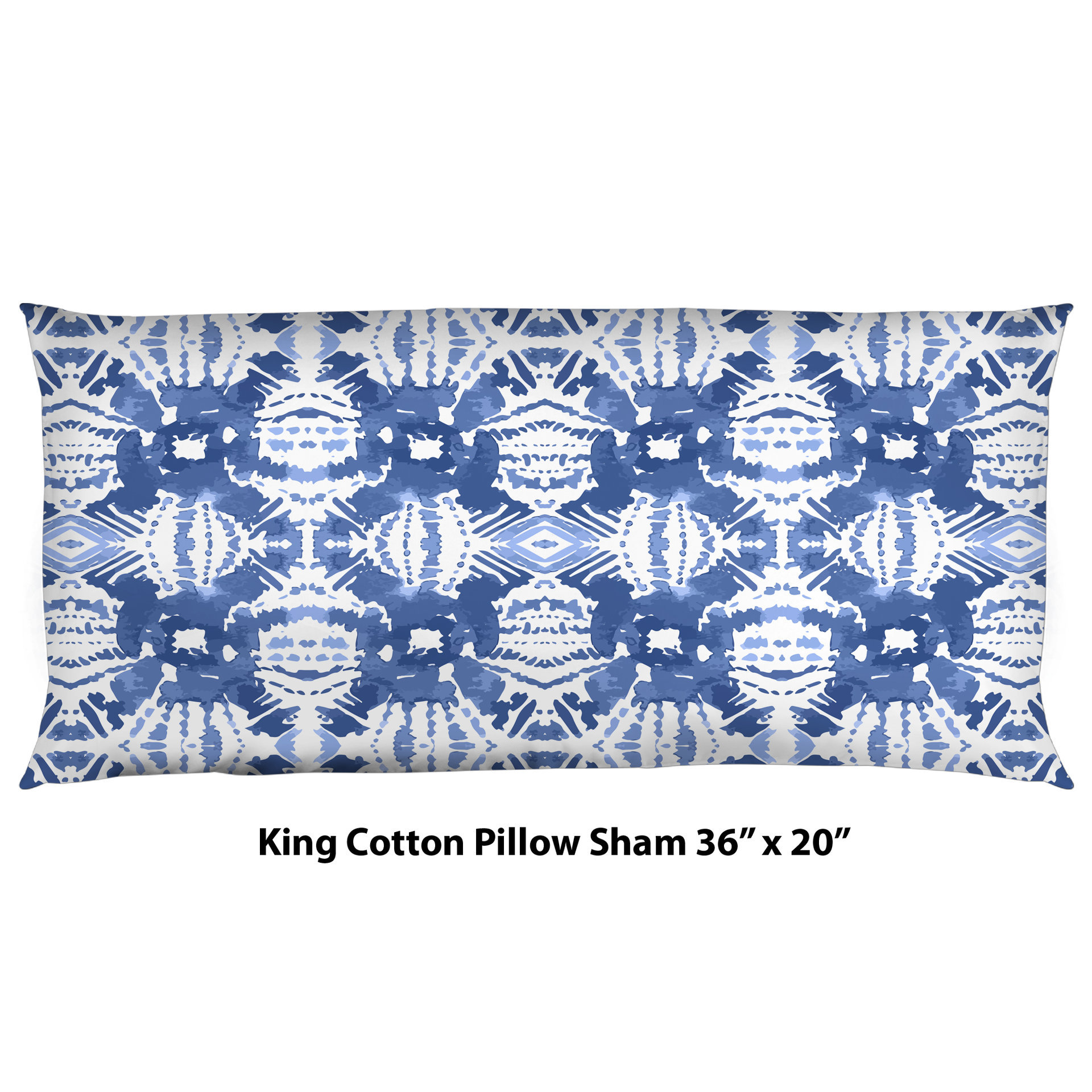 Blue Ikat Pattern Bedding, Cotton or Poly