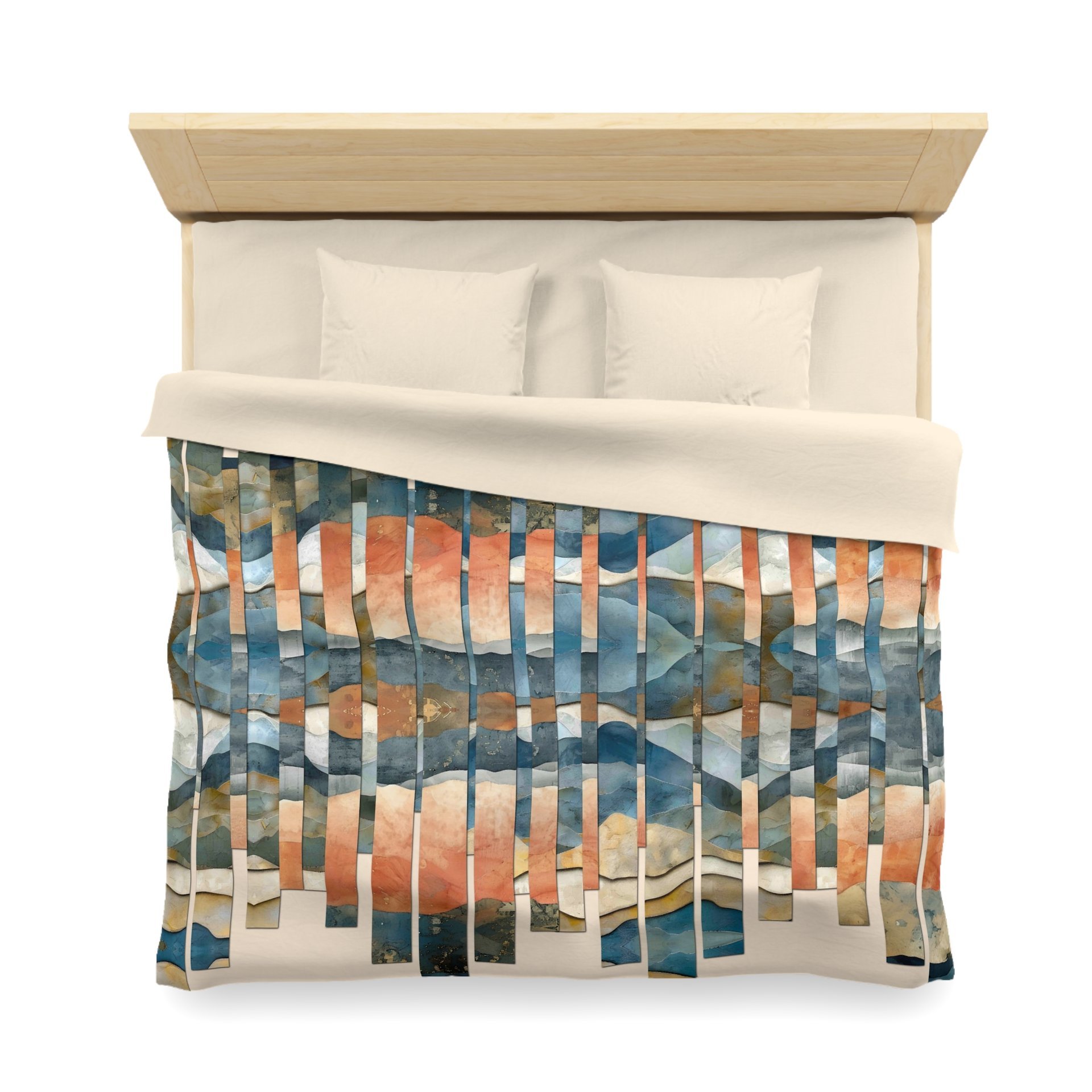 King duvet cover with an abstract landscape design