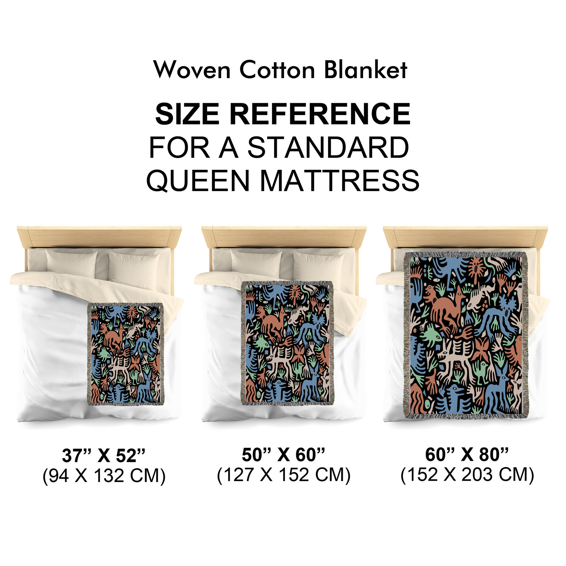 woven blanket size chart