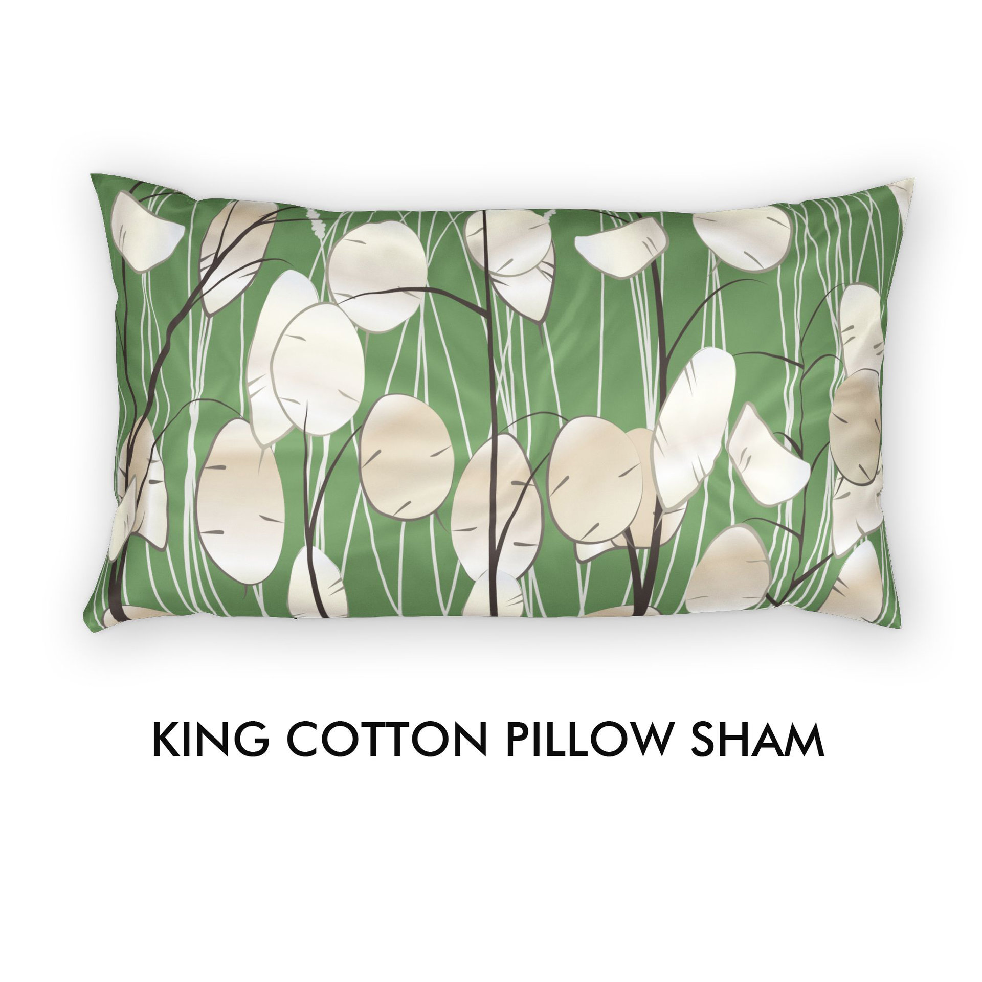 Olive Green Botanical Bedding, Cotton or Poly