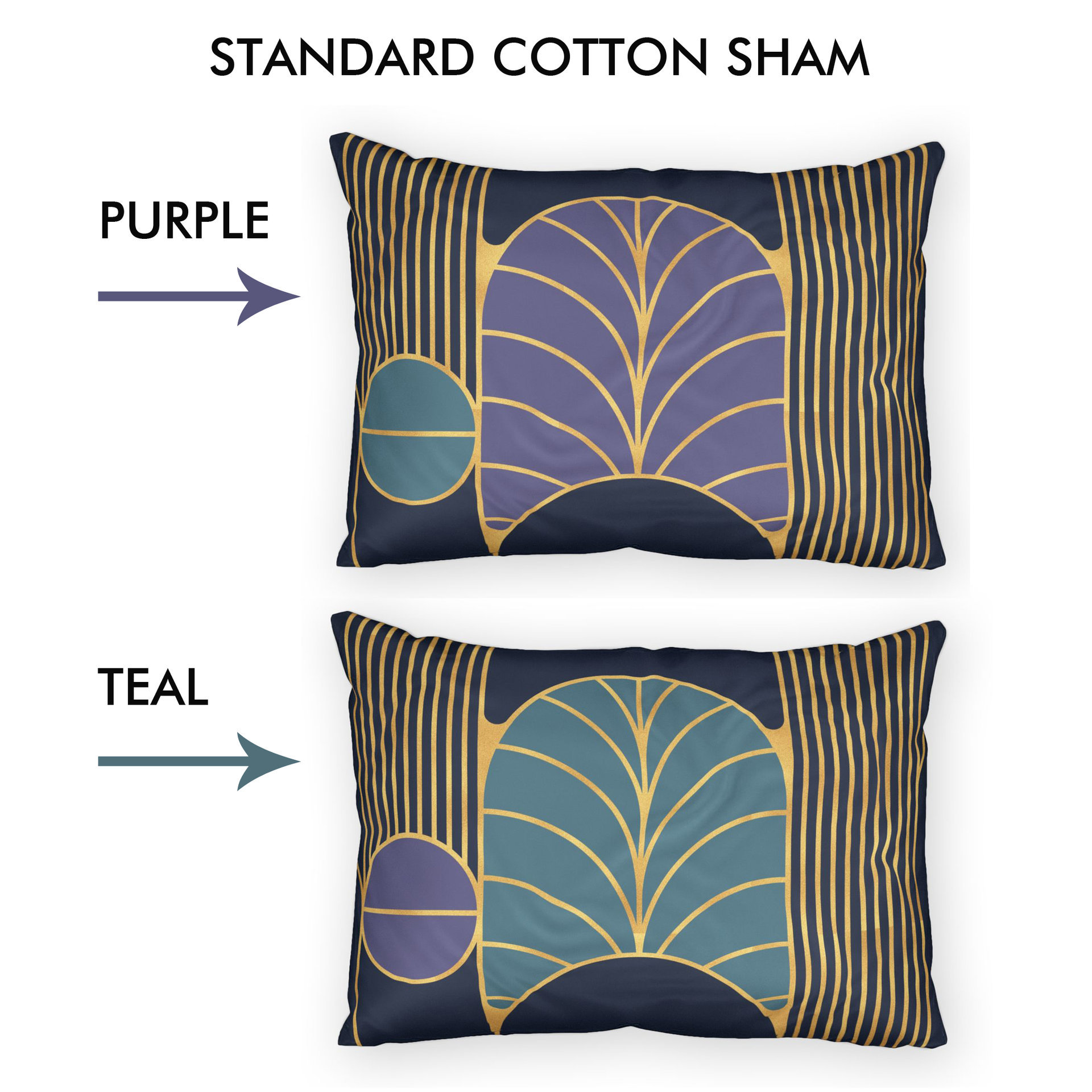 Navy Blue Art Deco Bedding, Poly or Cotton Comforter or Duvet Cover, Pillow Shams