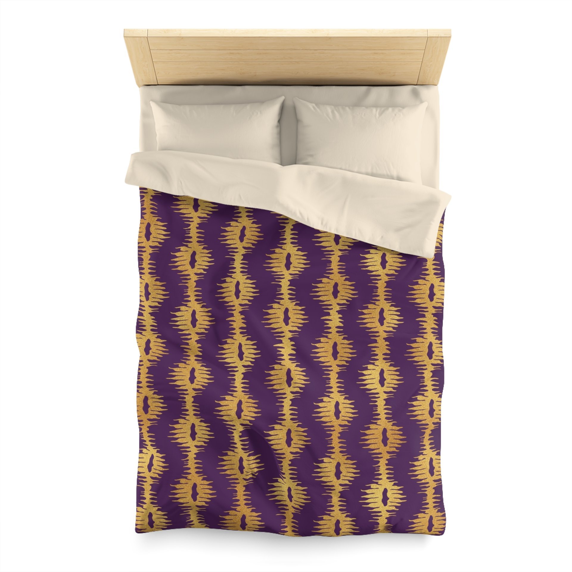 Purple with Gold Stripes twin duvet cover