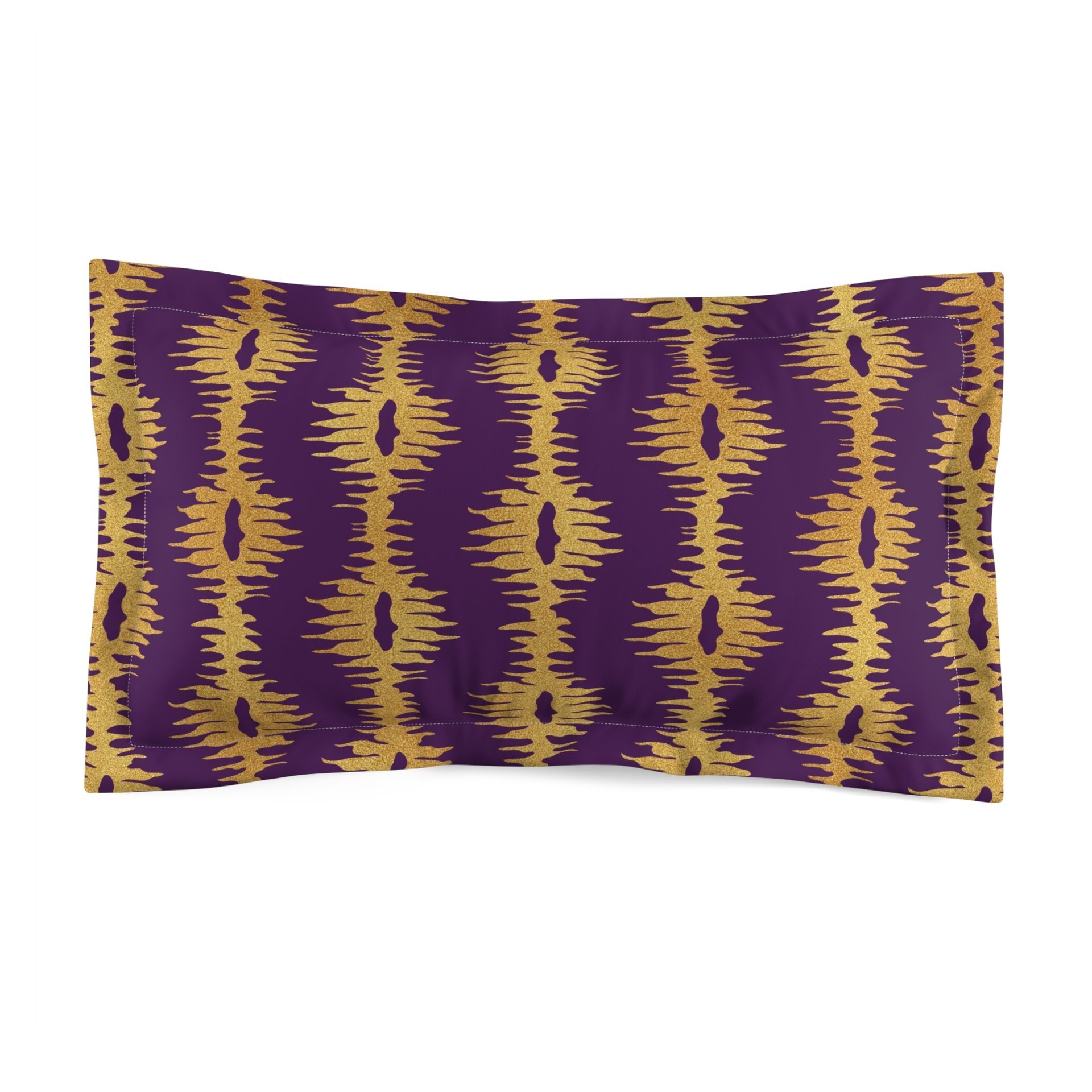 Purple with Gold Stripes king pillow sham