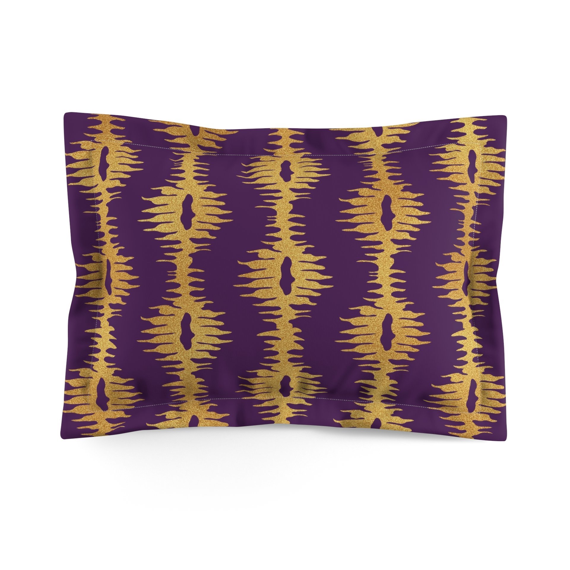 Purple with Gold Stripes standard pillow sham