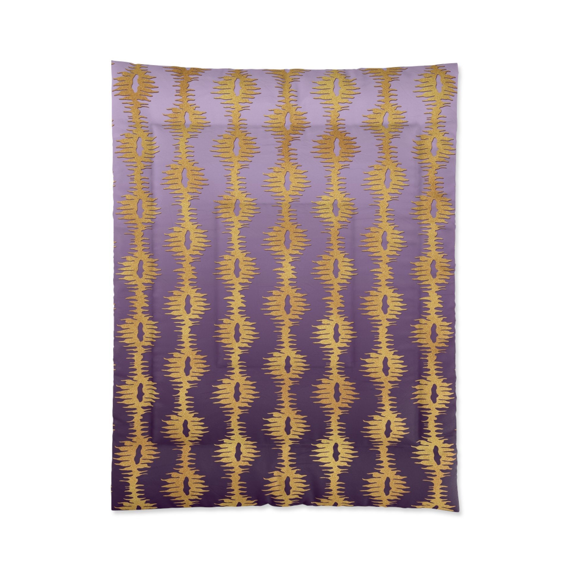 Purple Ombré and Gold Stripes twin comforter