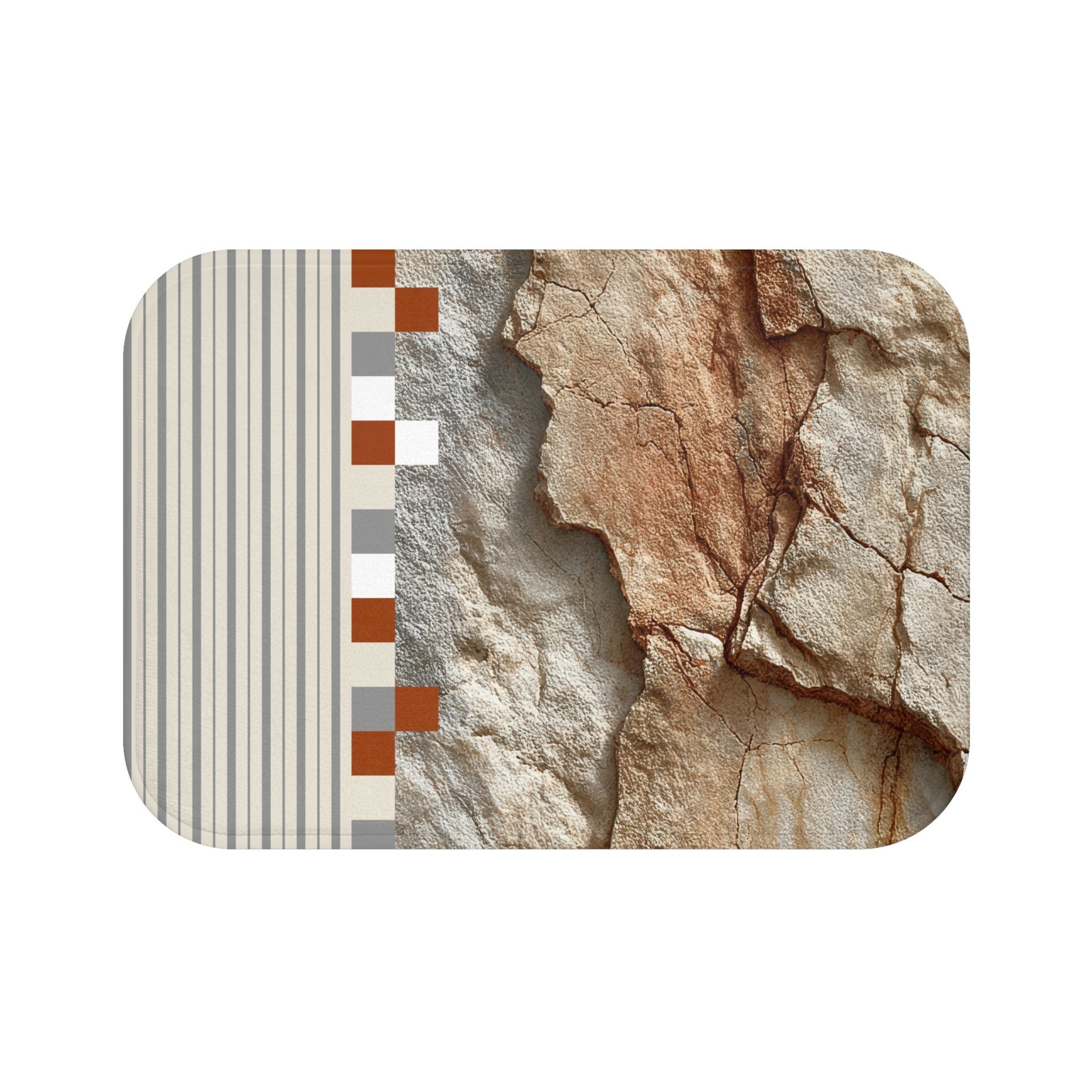 Rustic Rock and Stripe Bath Mat Small
