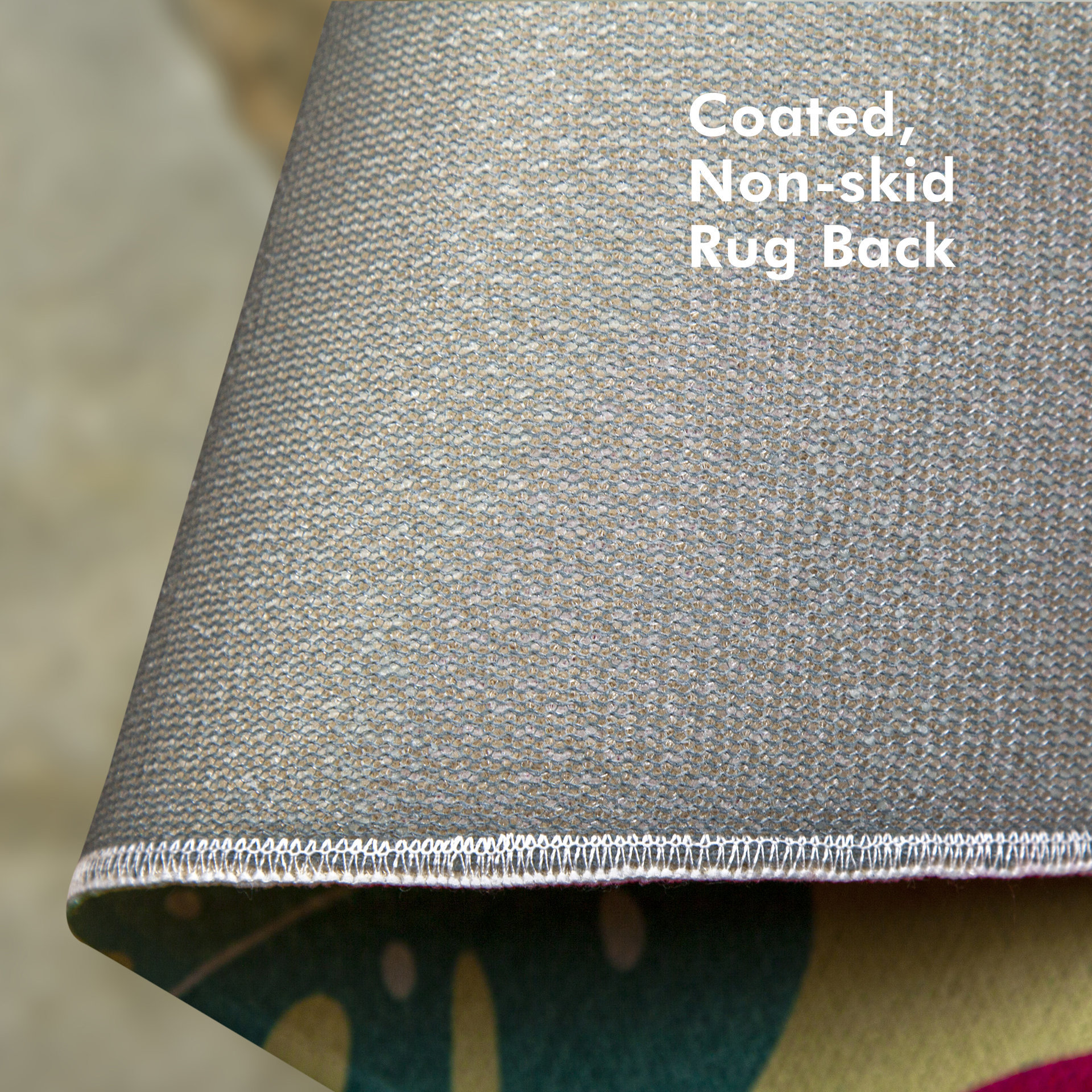 Rug coated back view