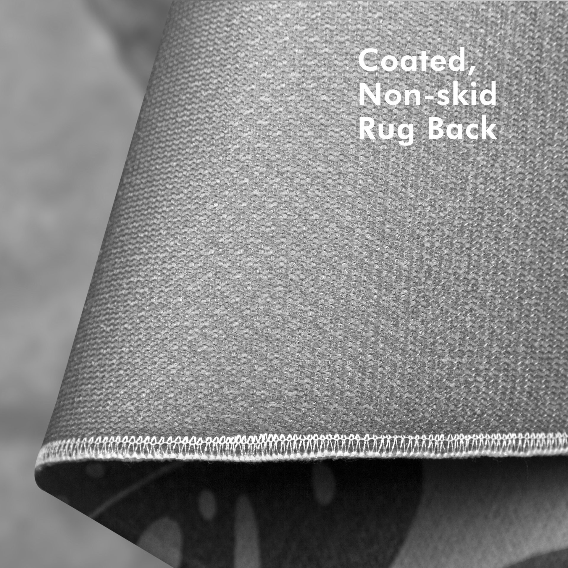 Rug close up of the non-skid coated back.