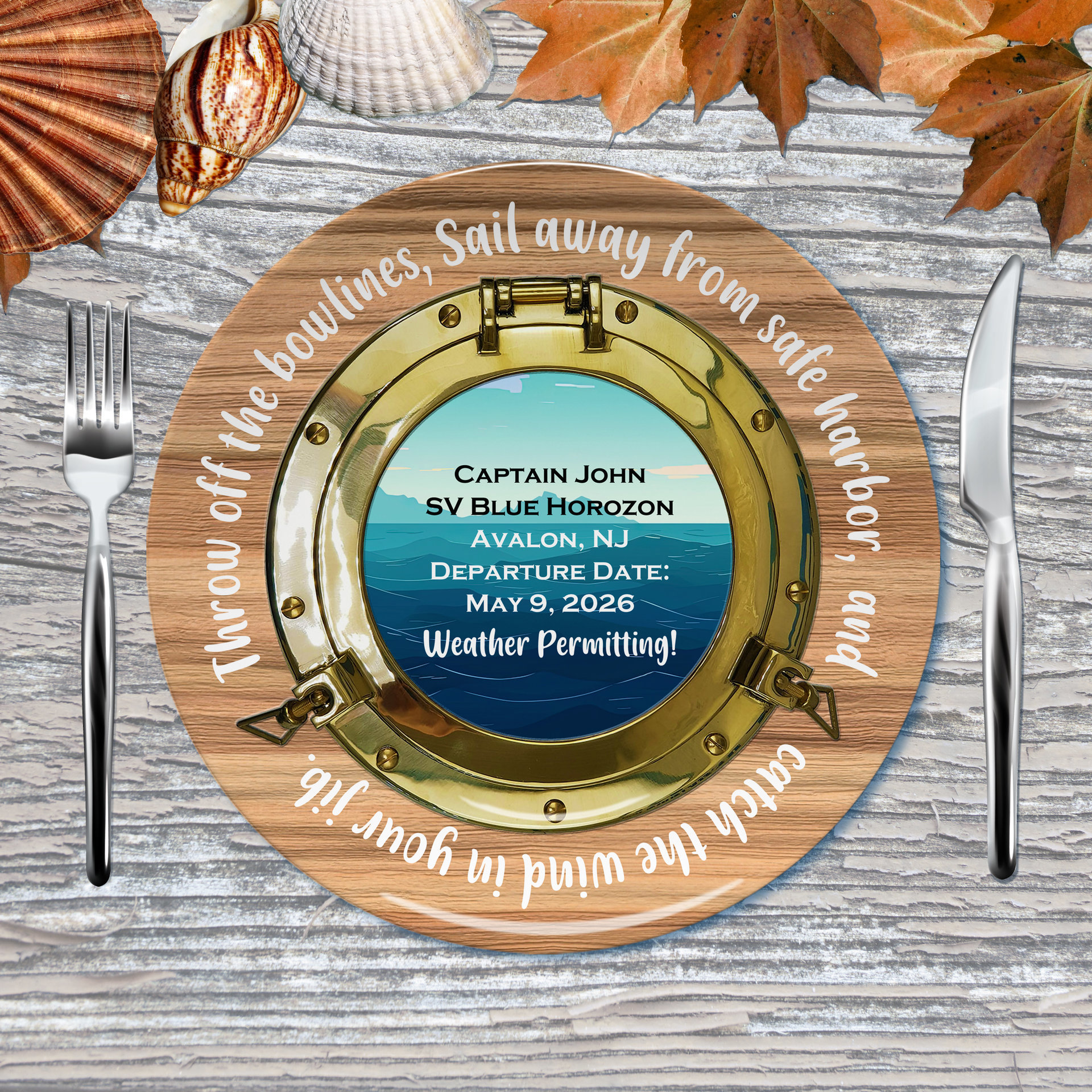 Personalized Retirement Gift Plate for a Sailor