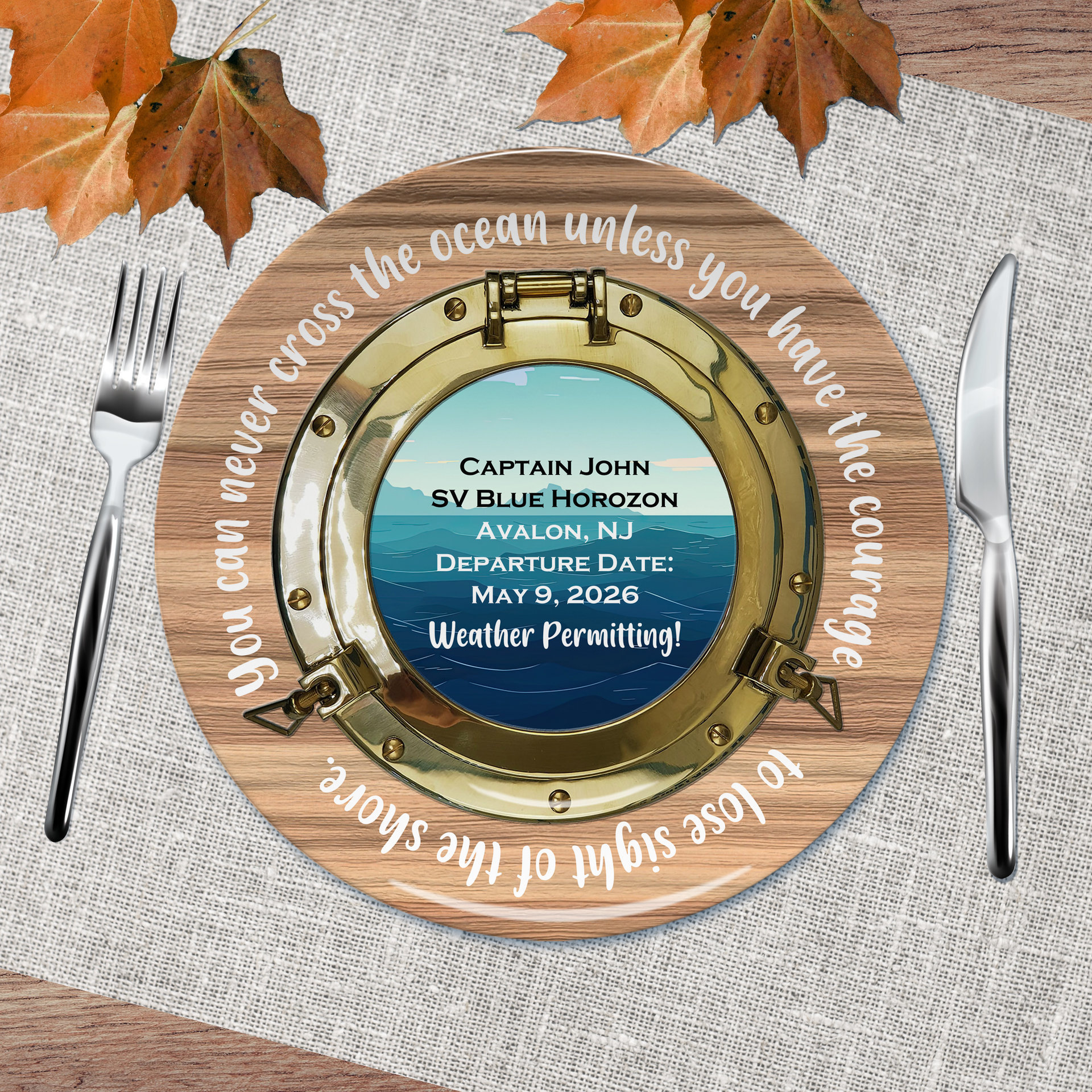 Personalized Retirement Gift Plate for a Sailor