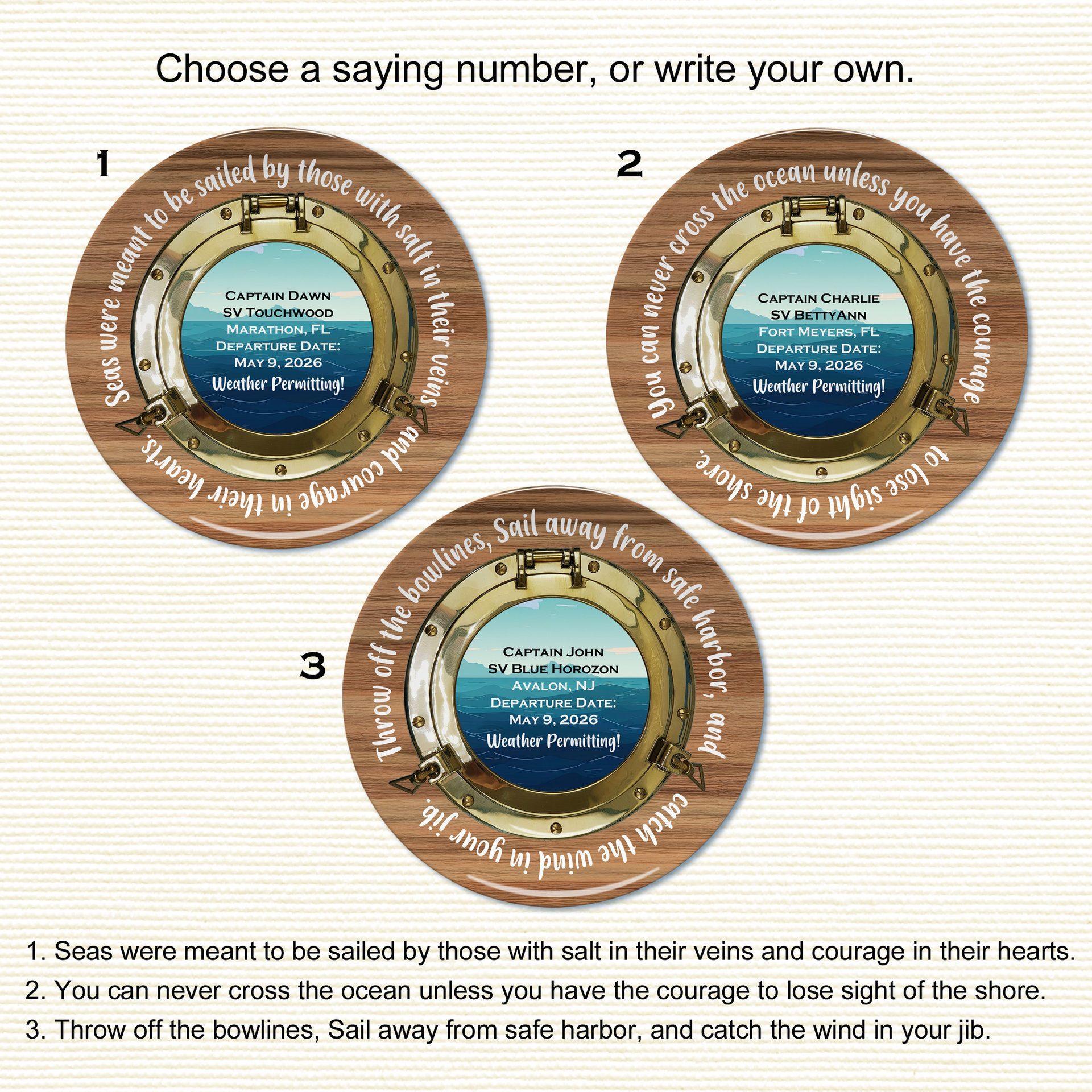 Sailing Sayings to choose from