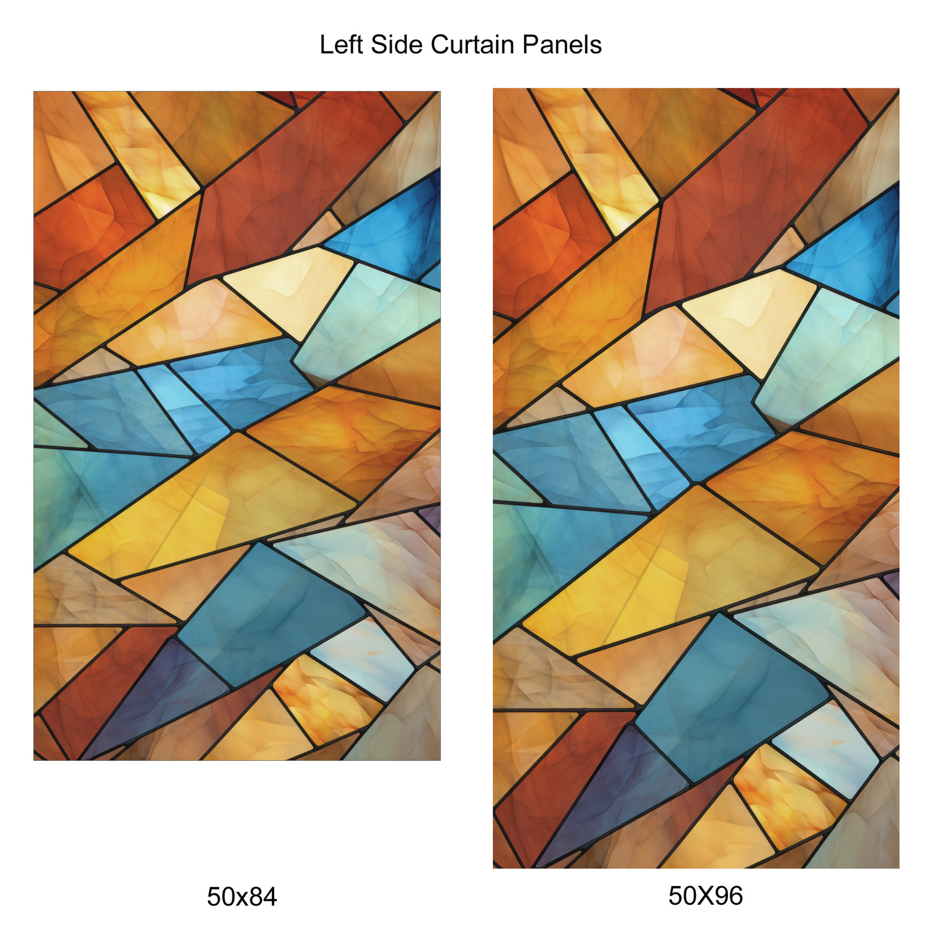 Rustic Stained Glass Eagle Curtains, Southwestern Colors Rod Pocket Panels