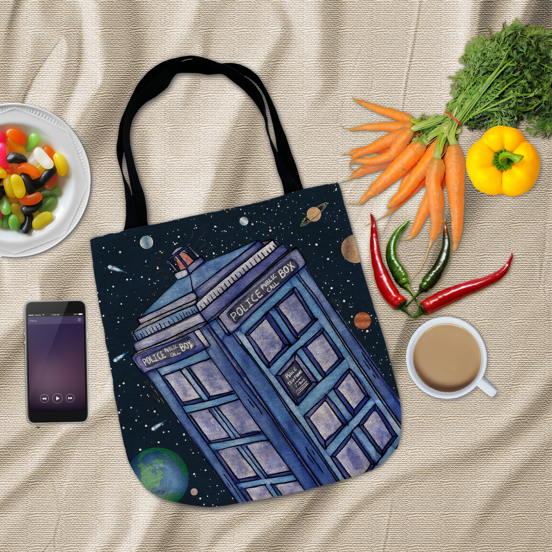 Tardis Woven shopping Bag