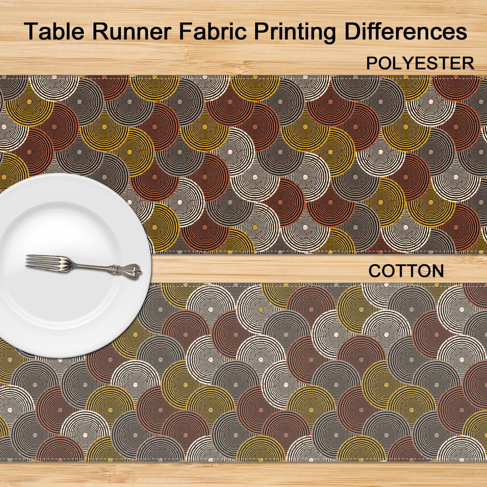 African Wax Print table runner fabric differences