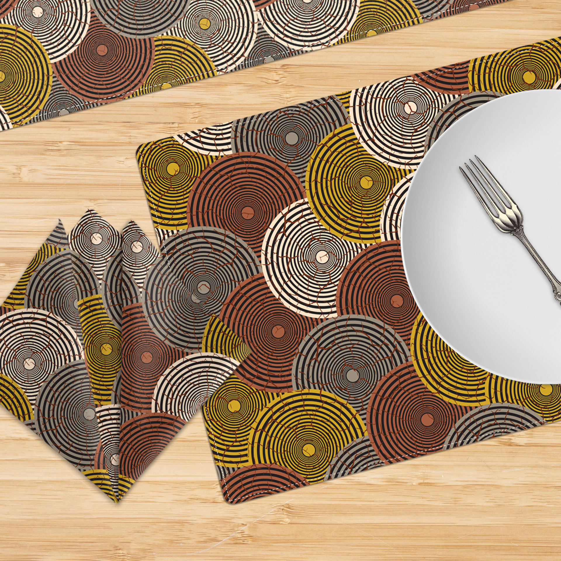 African Wax Print Table Linen Set, Placemats, Napkins, Table Runners