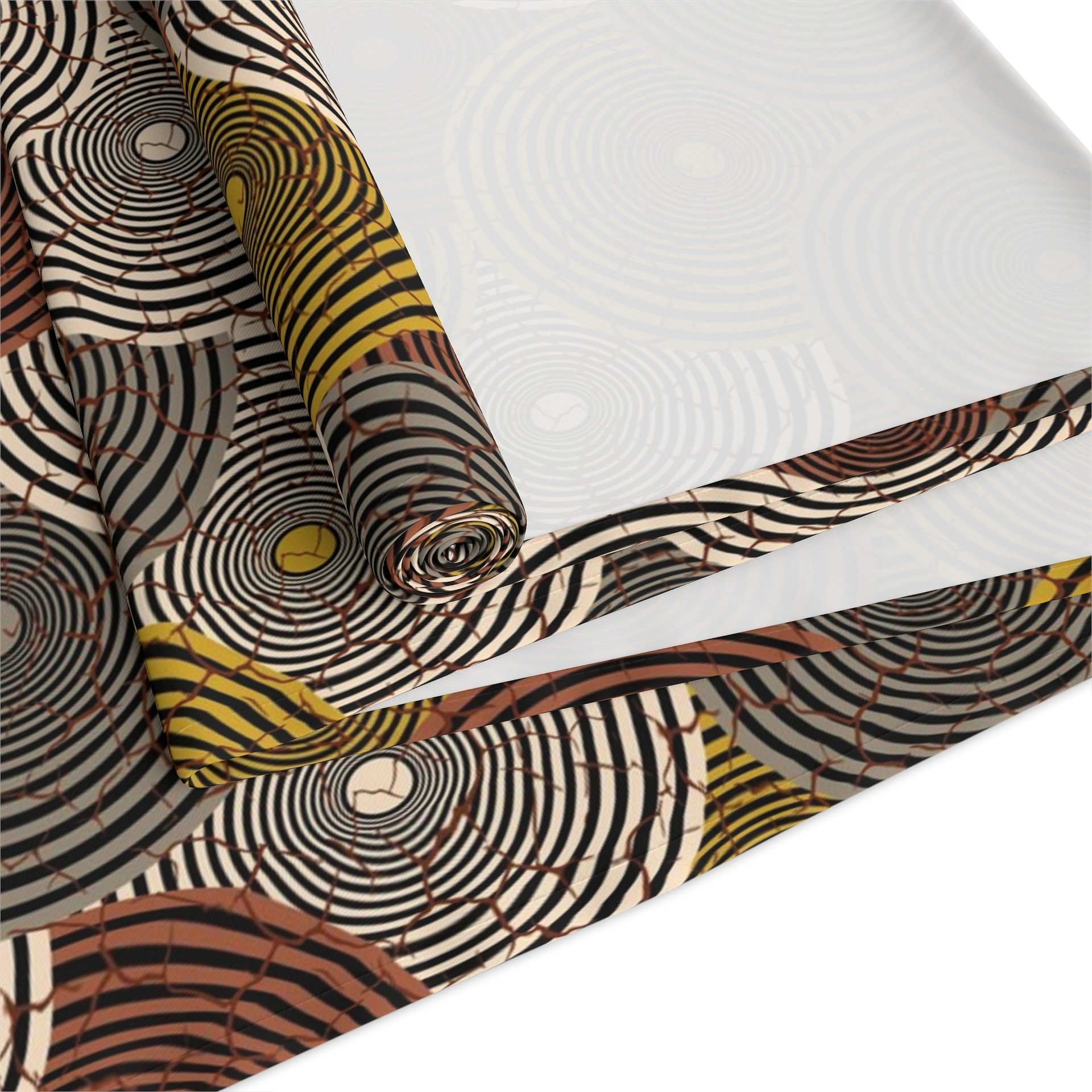 African Wax Print table runner folded showing back