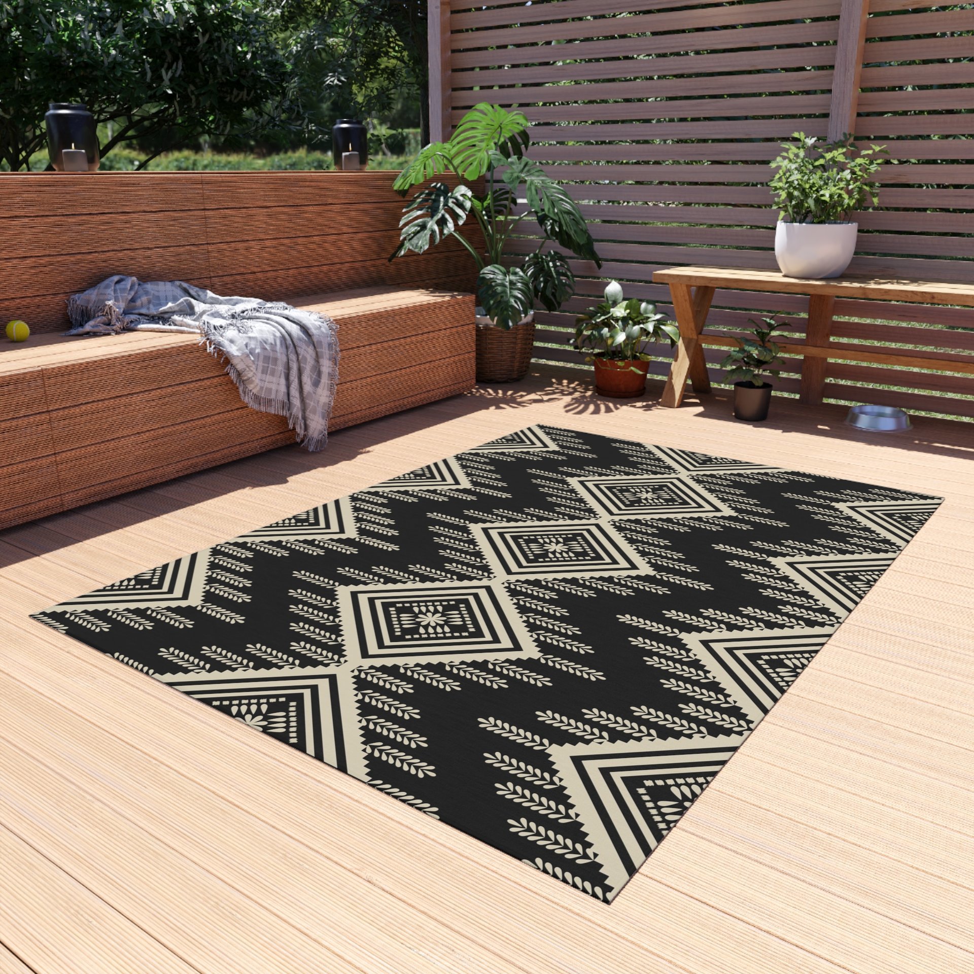 Tribal Pattern Area Rug — Indoor or Outdoor