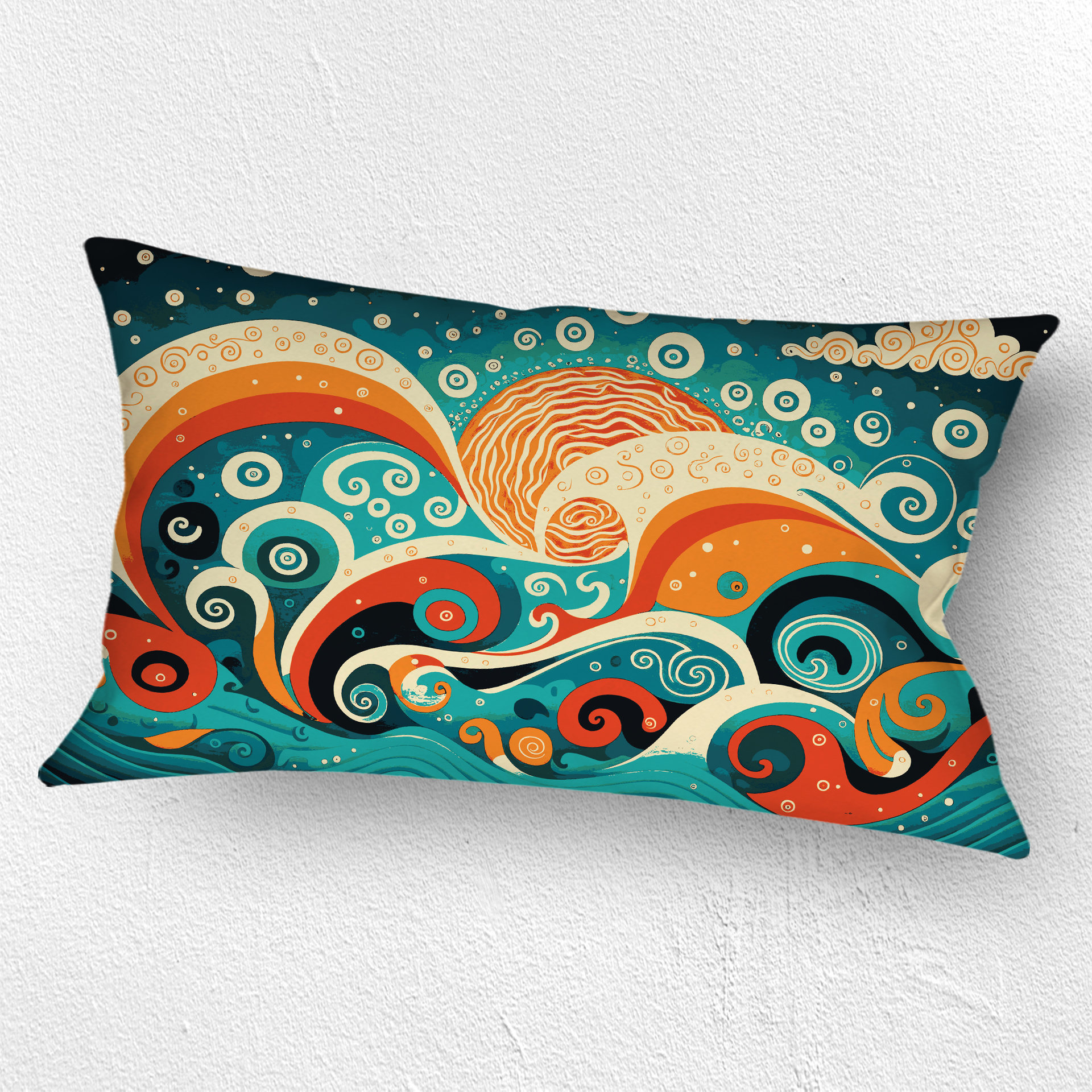 Nautical Folk Art Lumbar Pillow