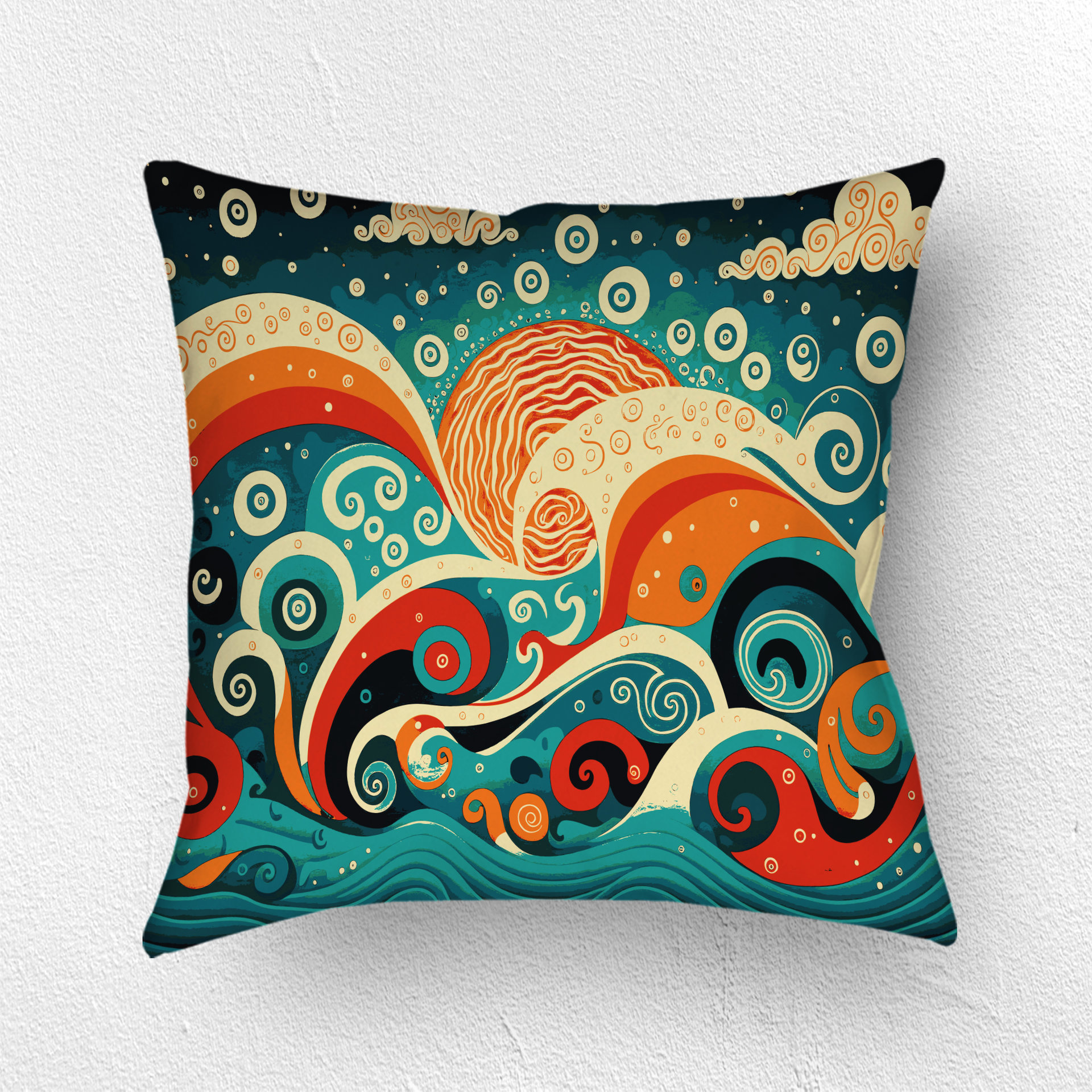 Nautical Folk Art Lumbar Pillow