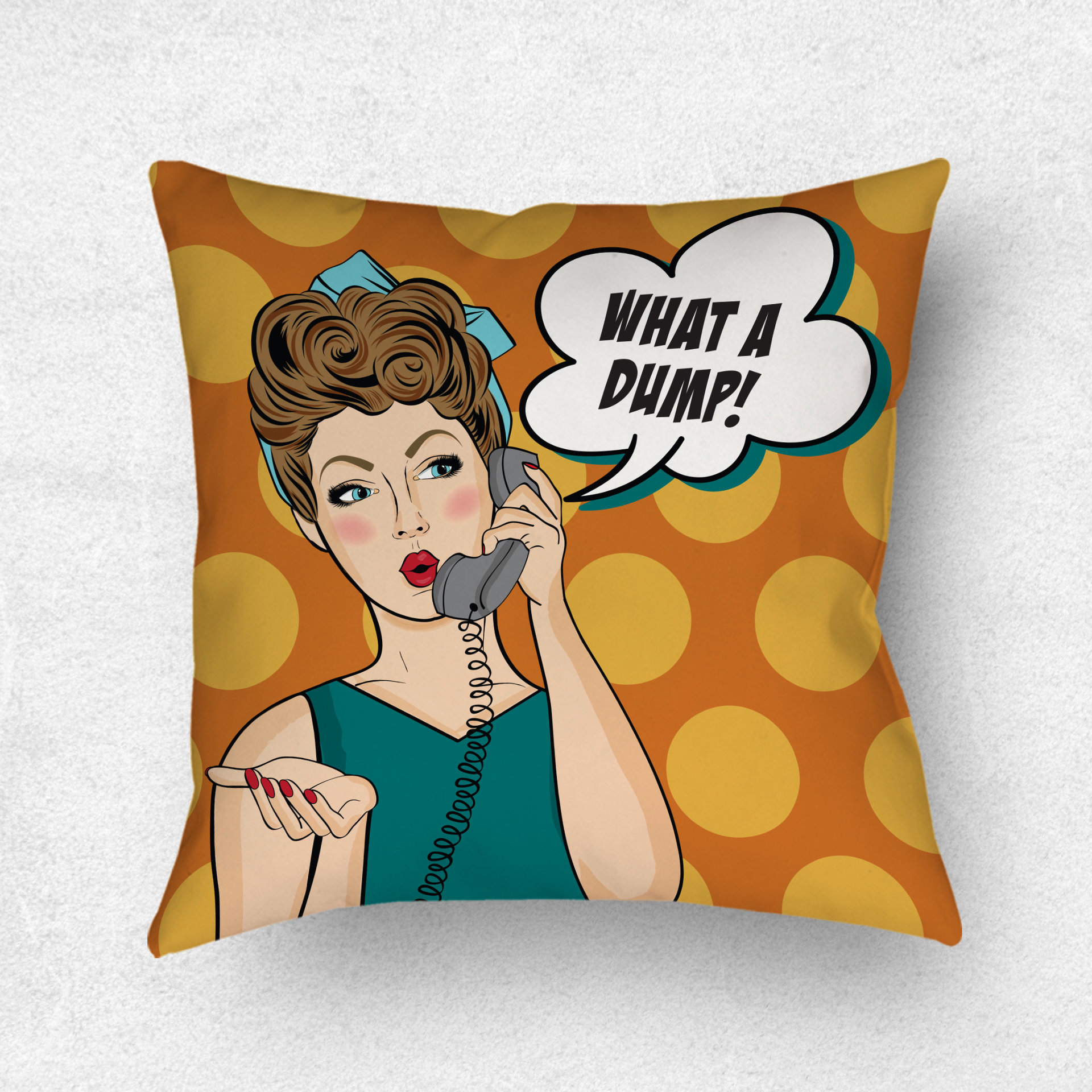 Whimsical Pop Art Pillow, Funny Gag Decor