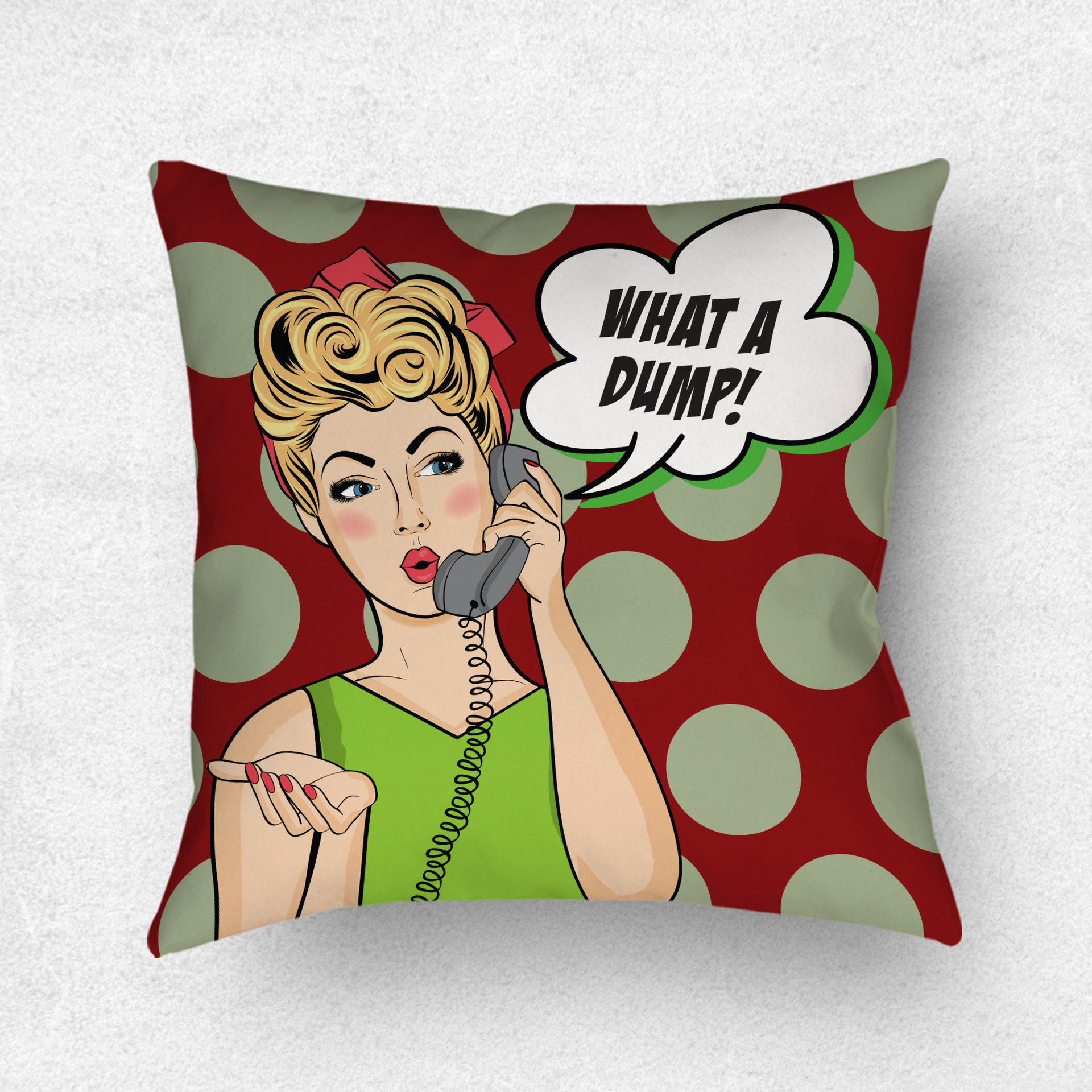 Whimsical Pillow, Funny Pop Art 
