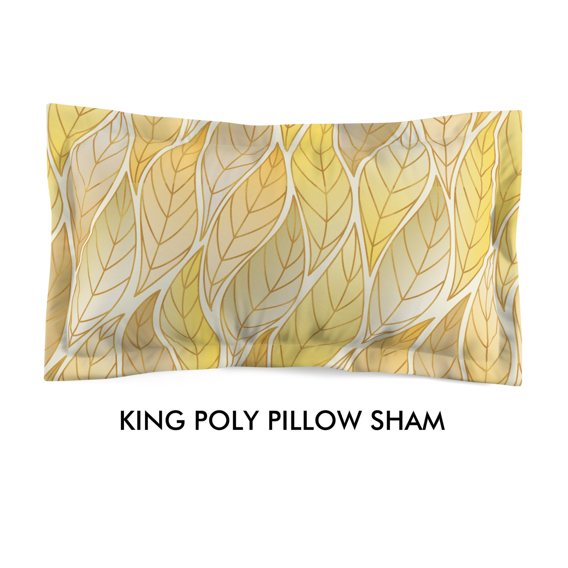 Yellow Ombré Leaves King Poly Pillow Sham