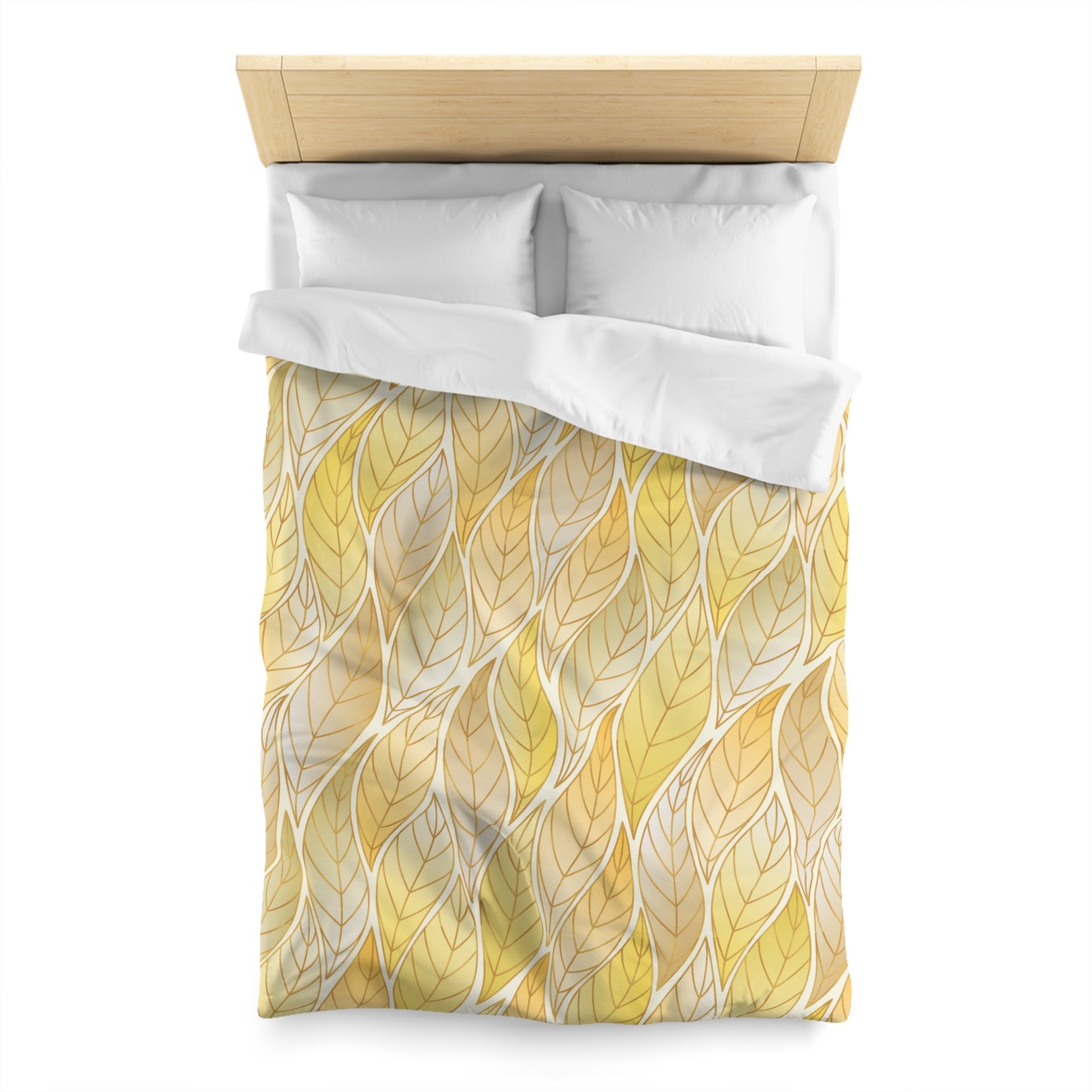 Yellow Ombré Leaves Twin Duvet Cover
