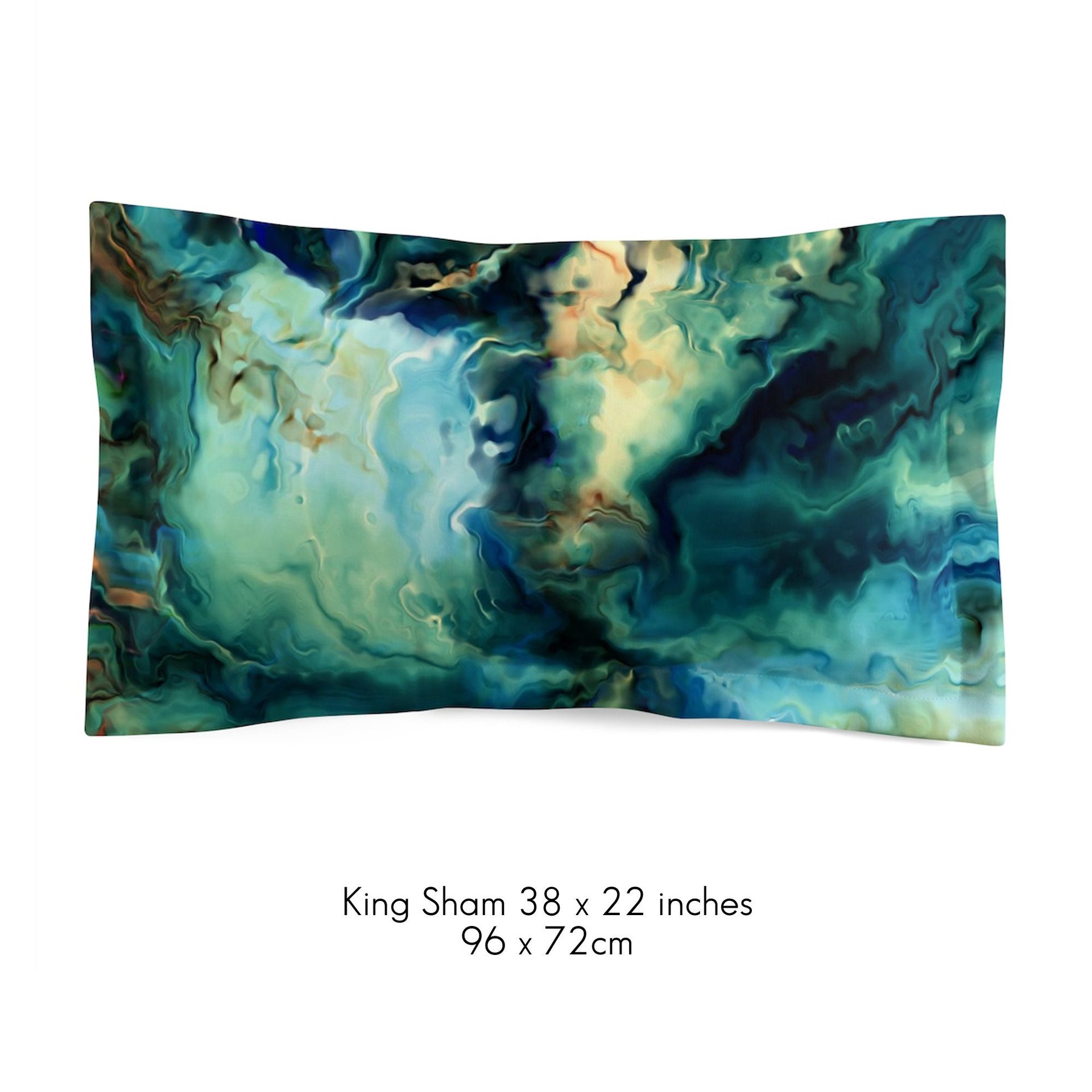 Blue Abstract Art king pillow sham