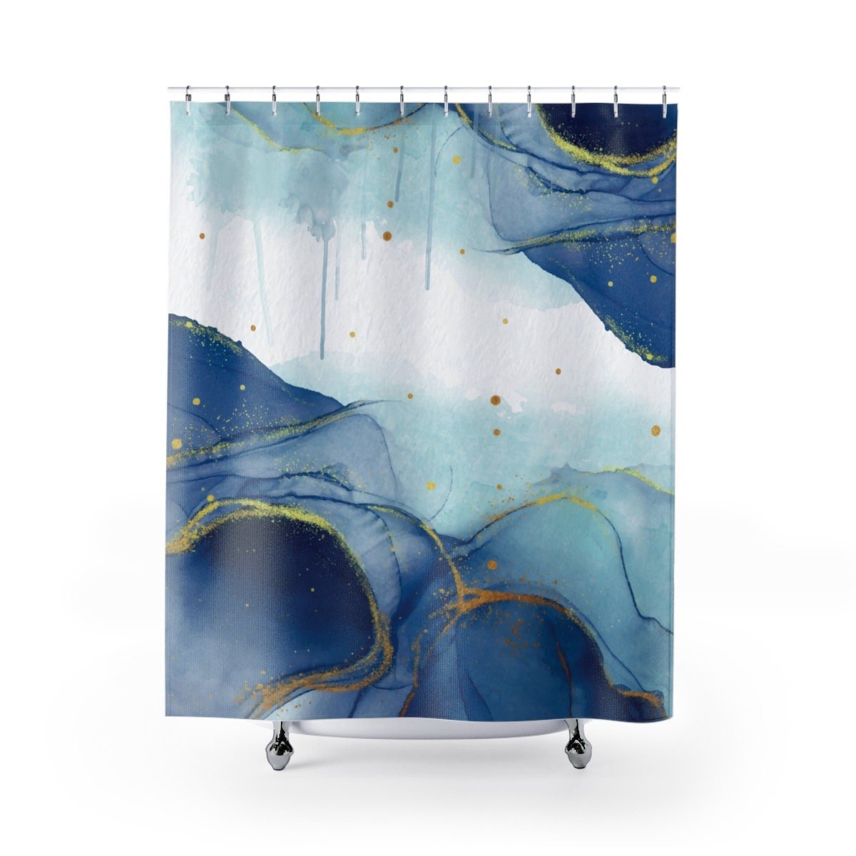 Abstract watercolor Marble Shower Curtain