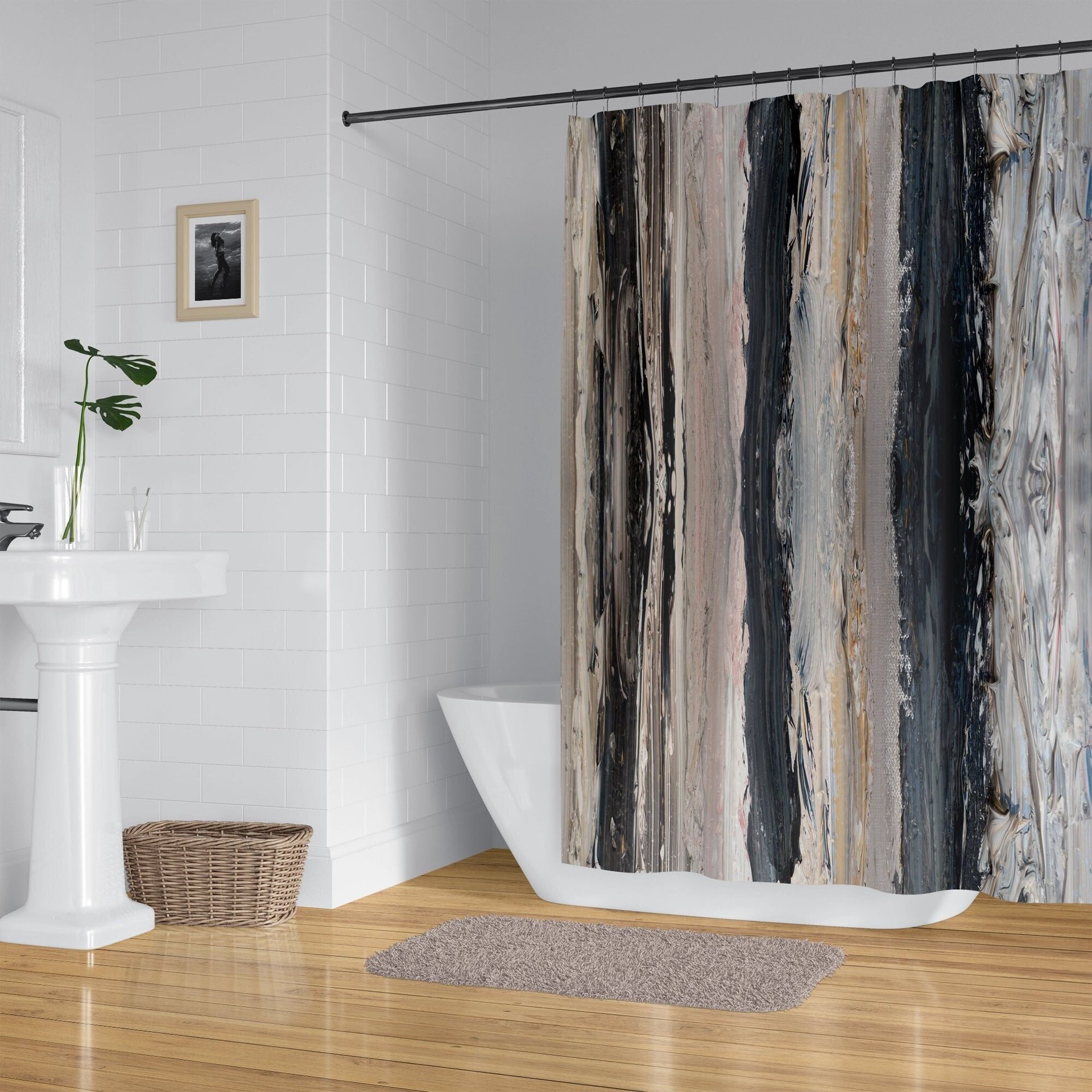 Neutral Modern Art Shower Curtain
