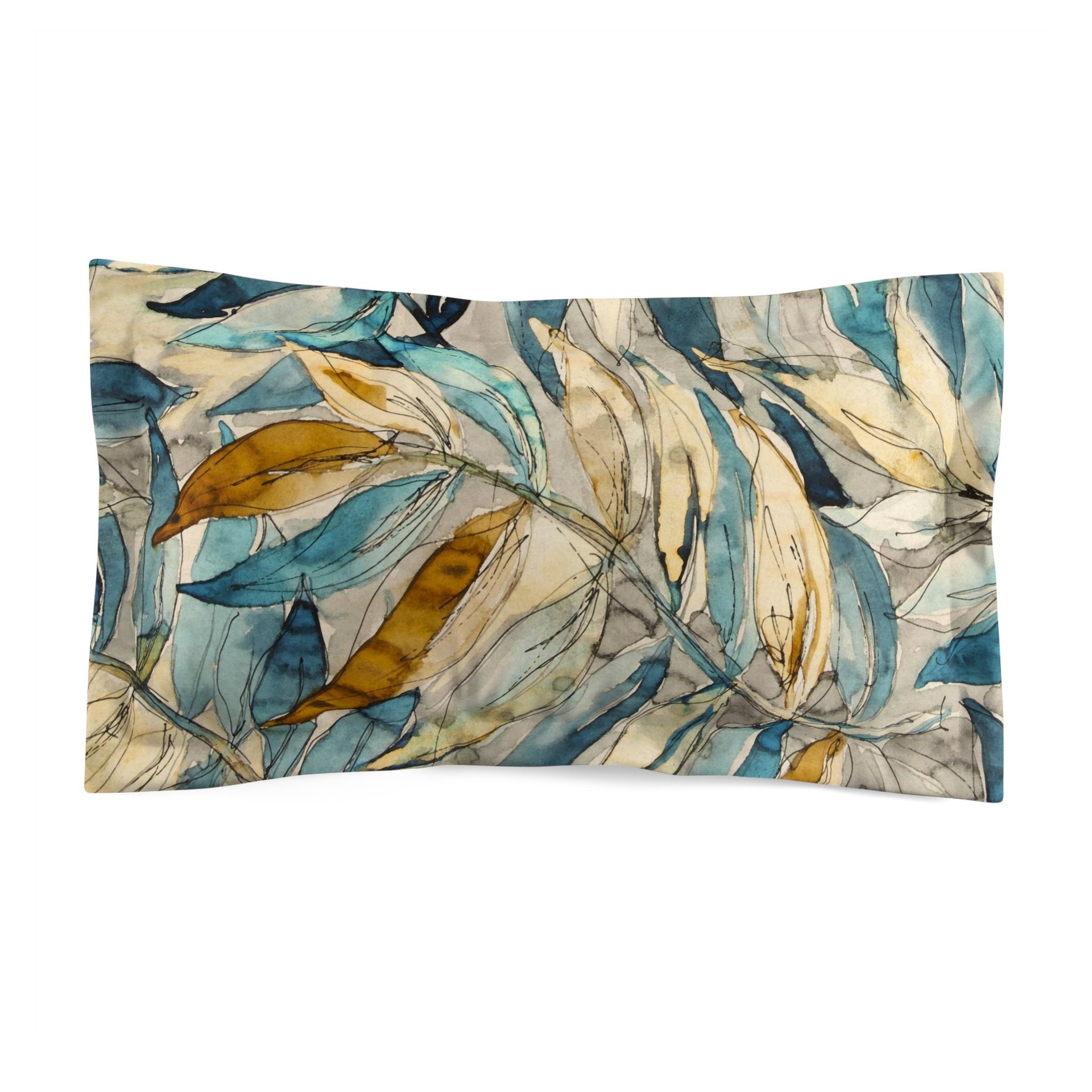 Watercolor Leaves king pillow sham
