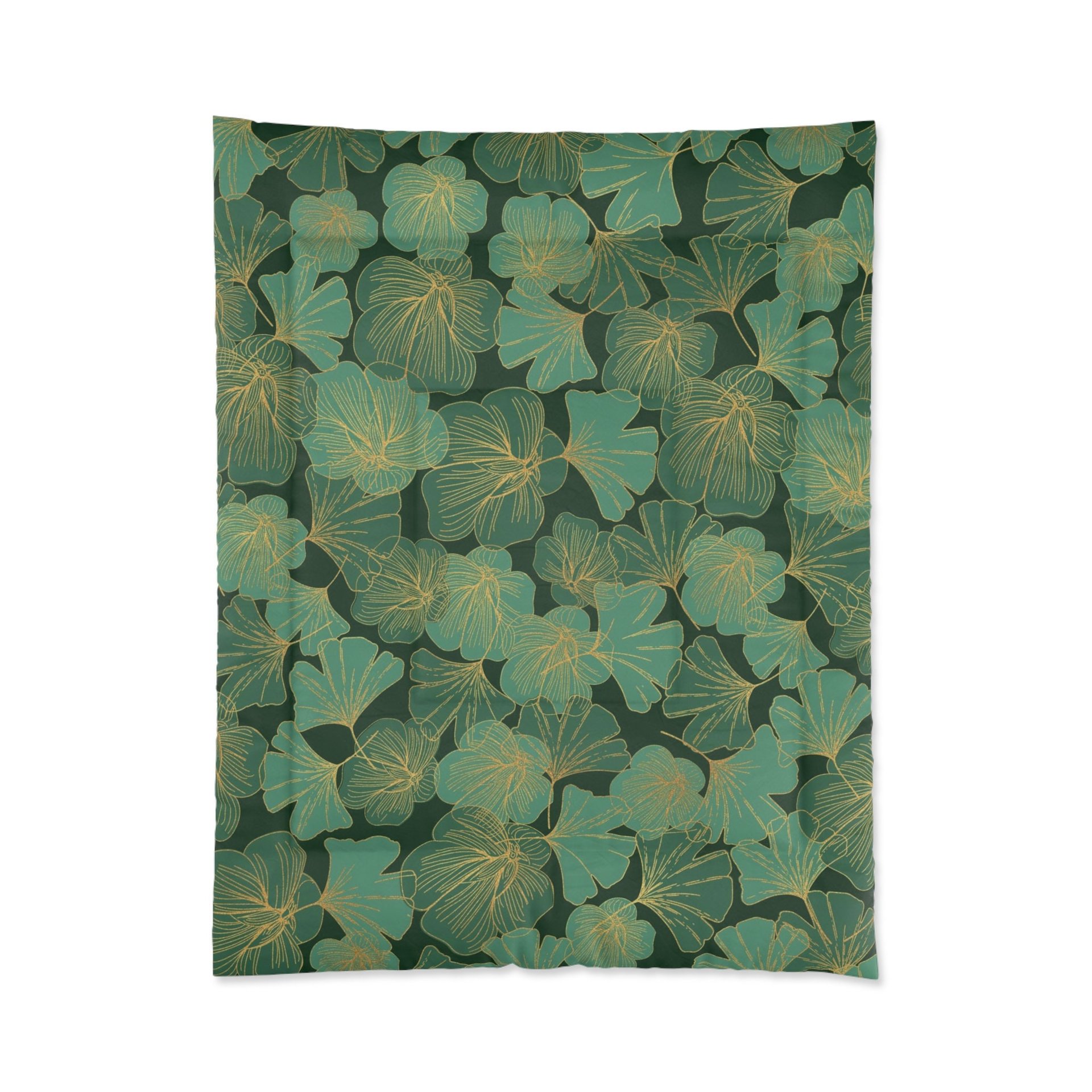 Green and Gold Asian Leaf Bedding