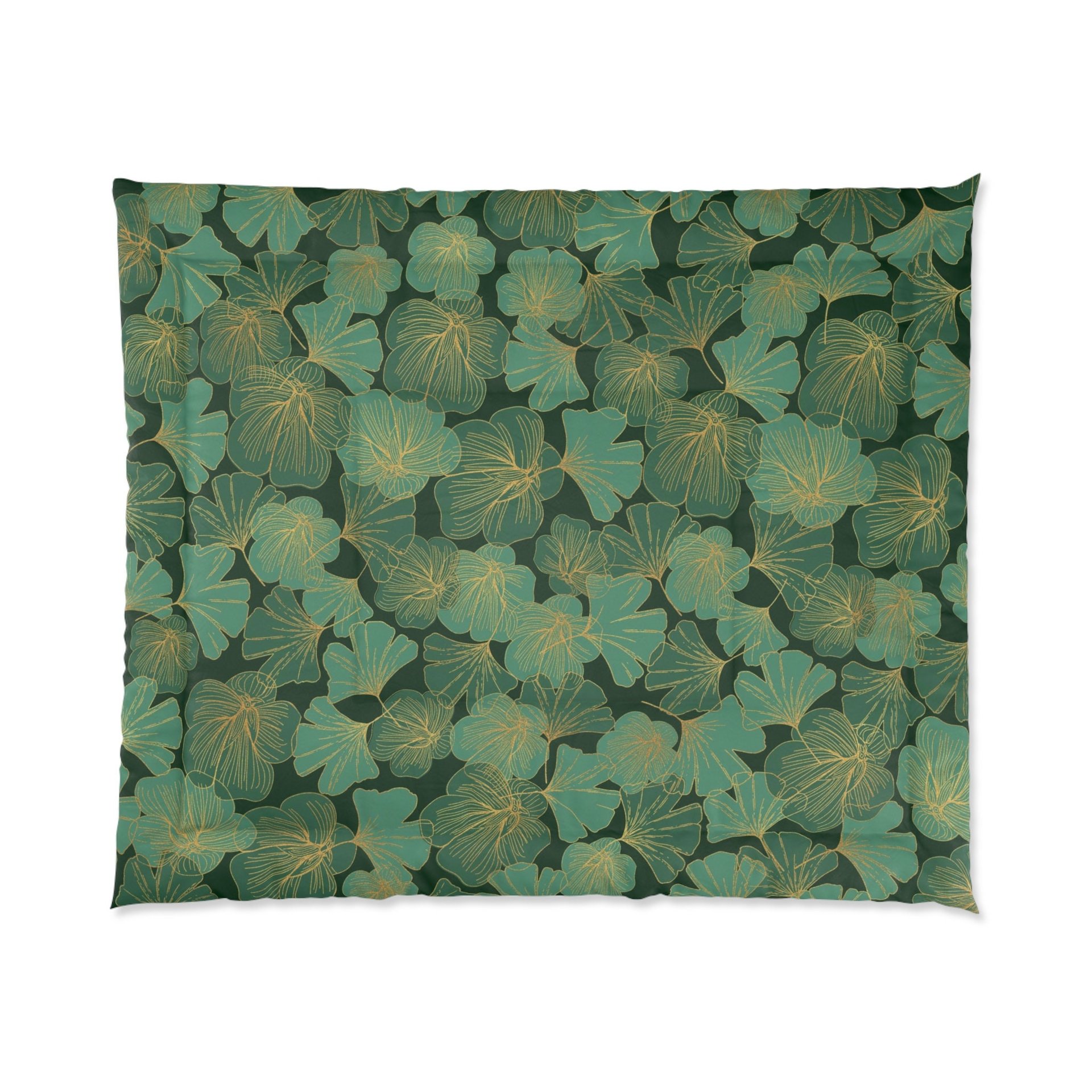 Green and Gold Asian Leaf Bedding