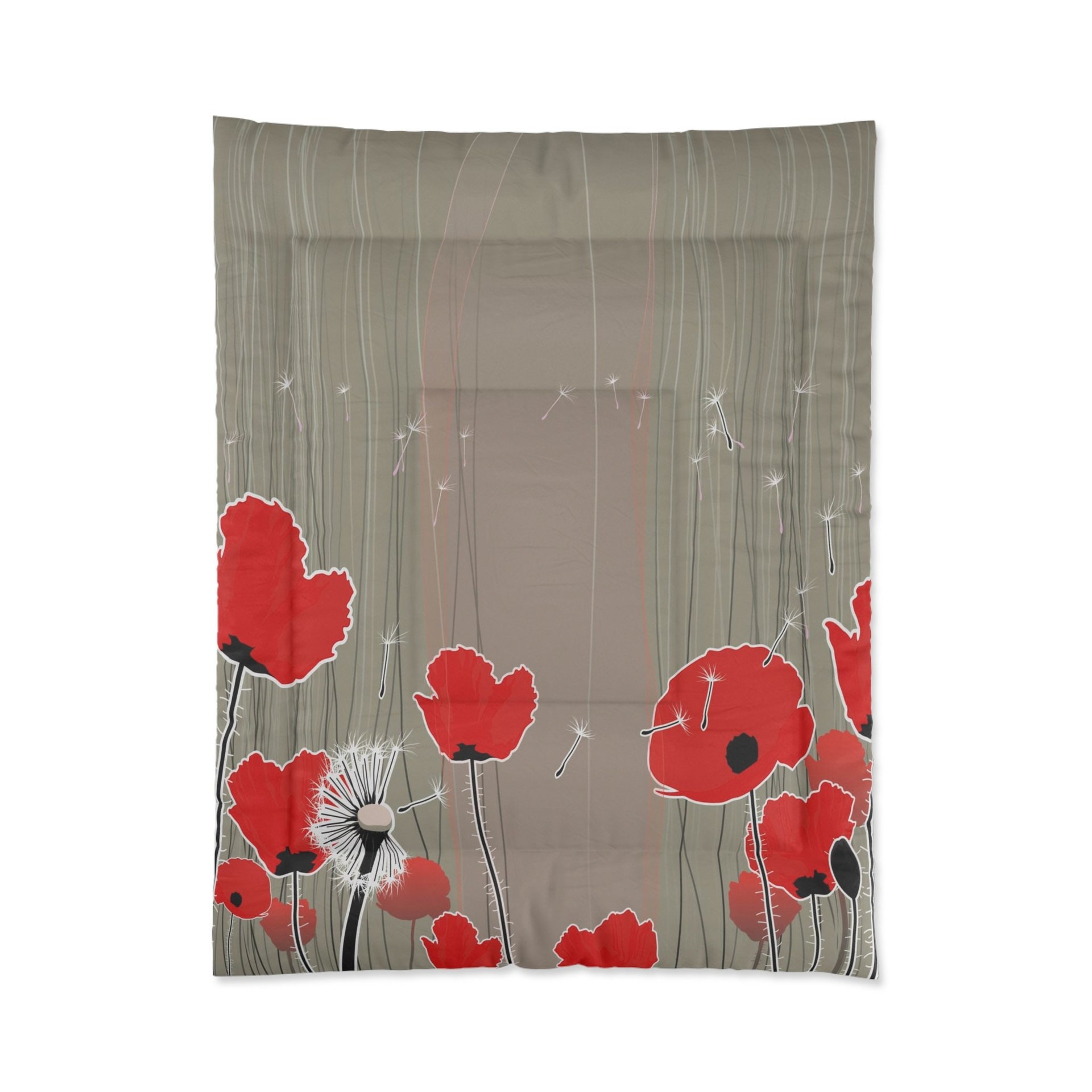 Red poppy twin comforter