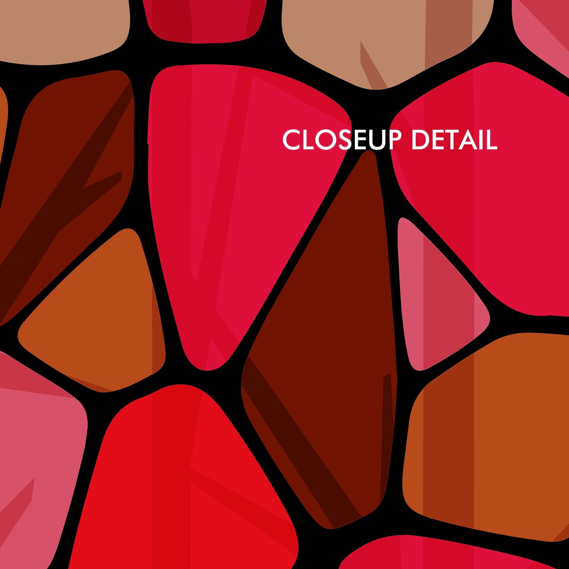 Red Stained Glass Shower Curtain close up detail