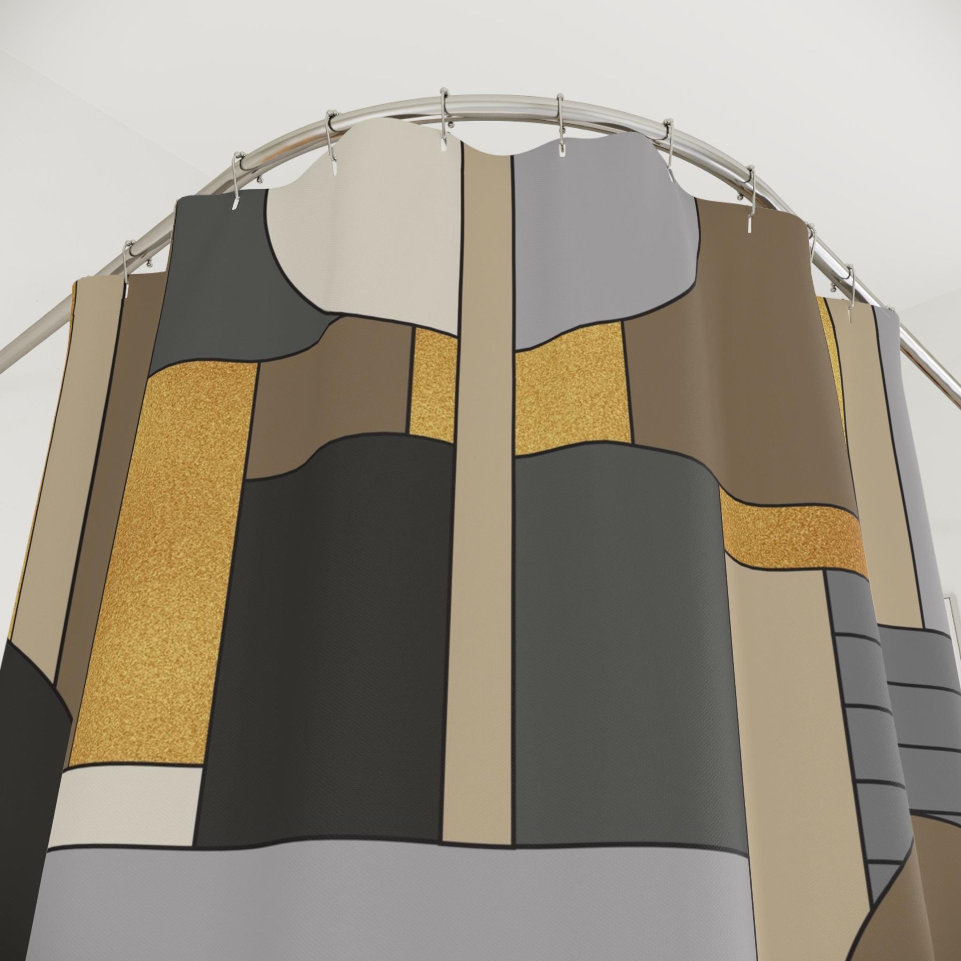 Mid-Century modern shower curtain top view