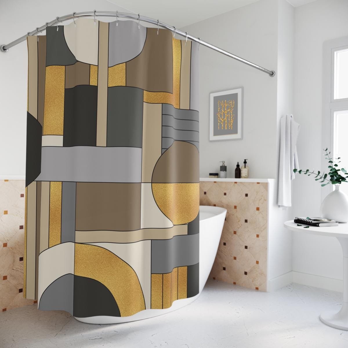 Mid-Century modern shower curtain