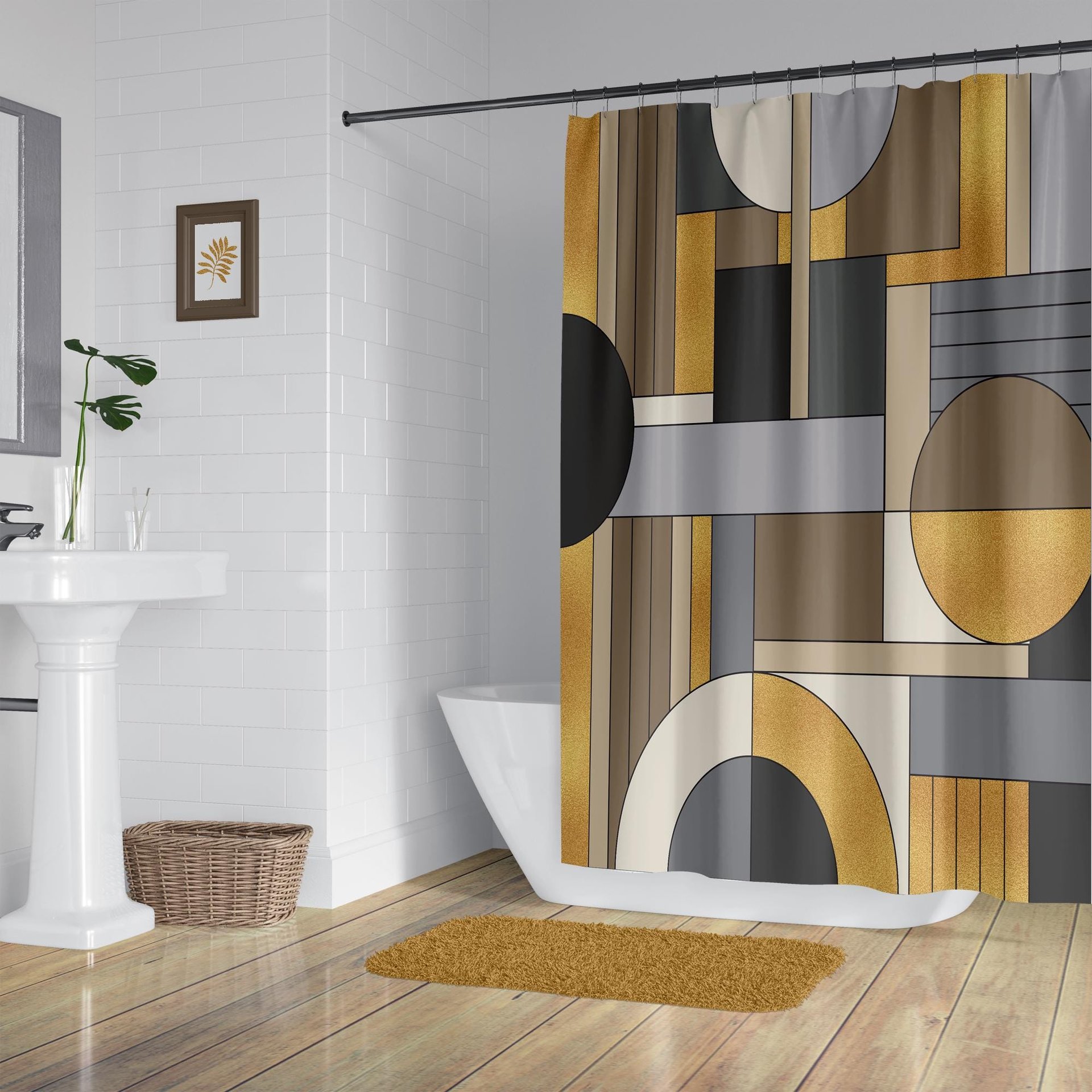 Mid-Century modern shower curtain