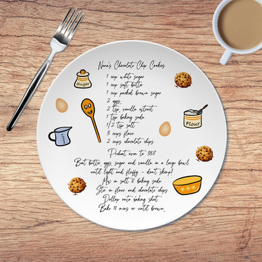Personalized Handwritten Recipe Gift Plate