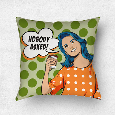 Funny Sarcastic Pillow, Whimsical pop art