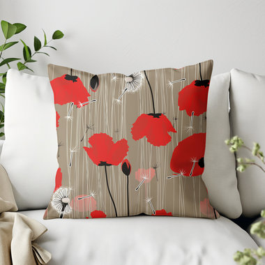 Red Poppy Pillow Indoor